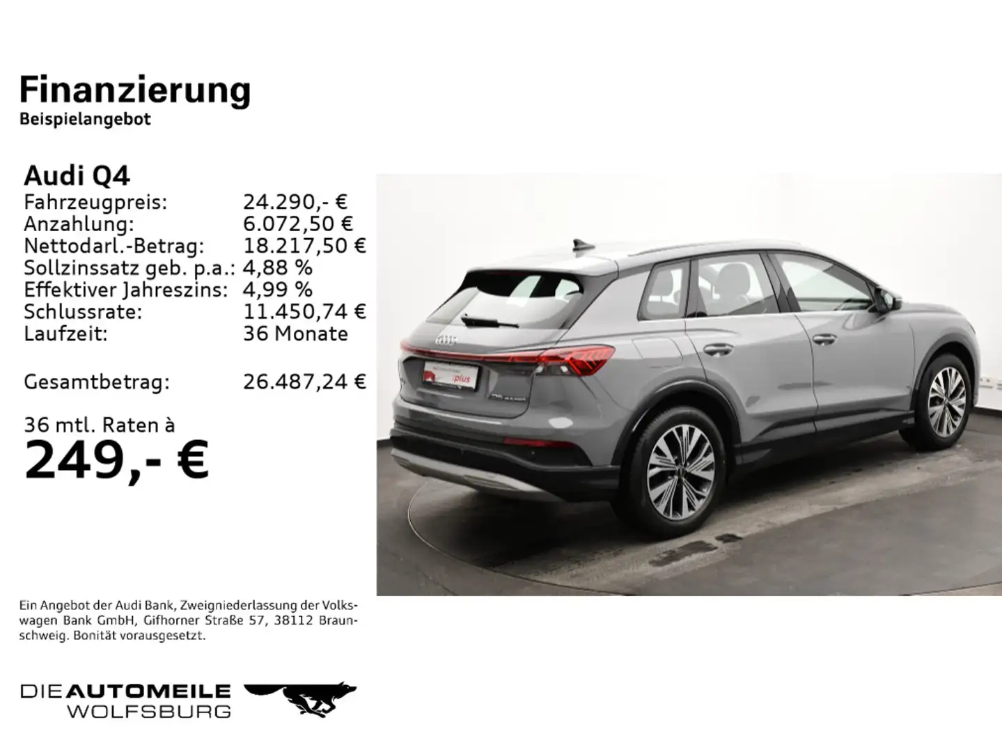 Audi Q4 e-tron 35 e-tron basis Kamera/APS Plus/ACC/Lederlenk Grau - 2