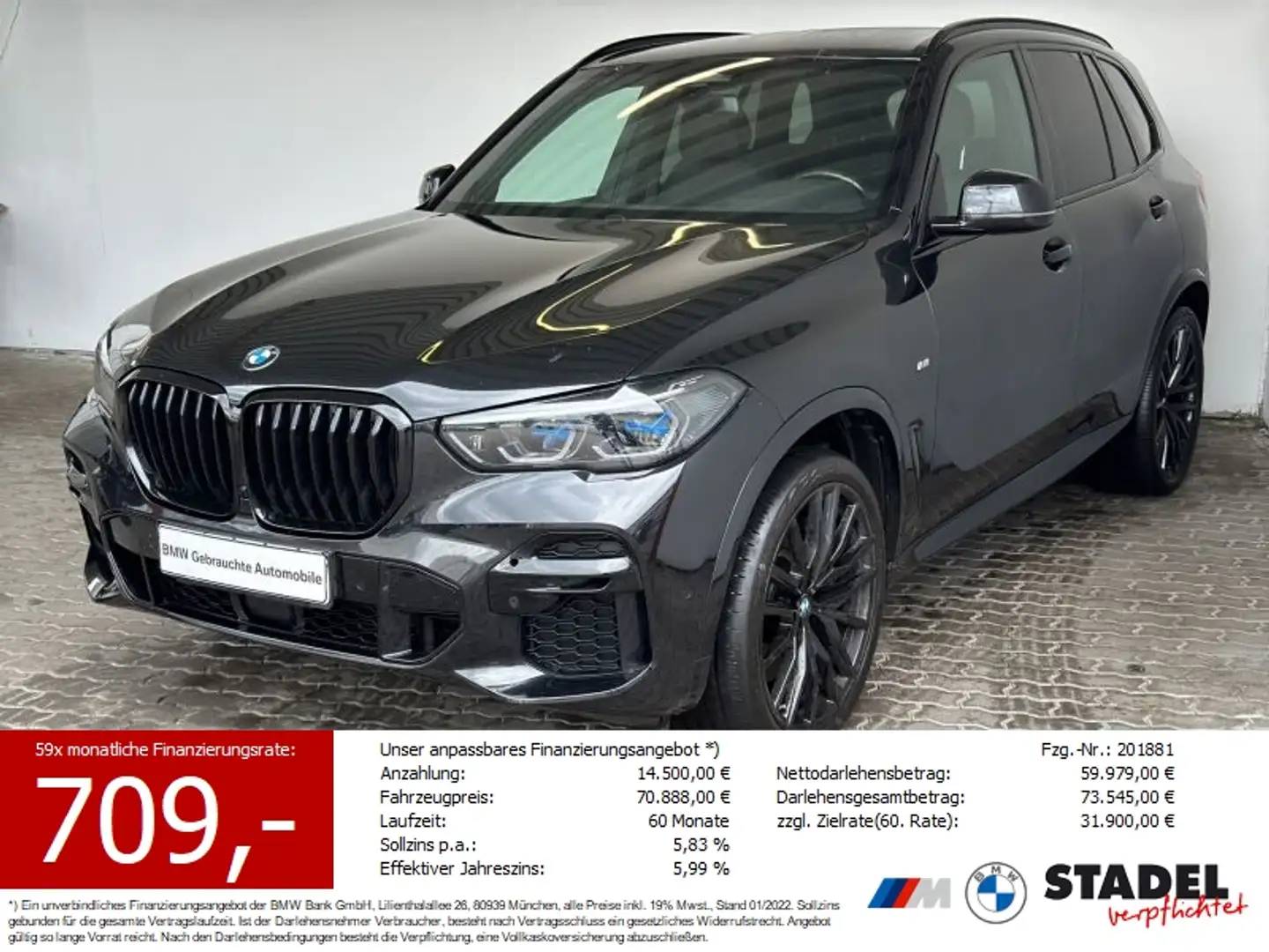 BMW X5 xDrive40dA M Sport Navi.Laser.Standhz.ACC.RFK Schwarz - 1