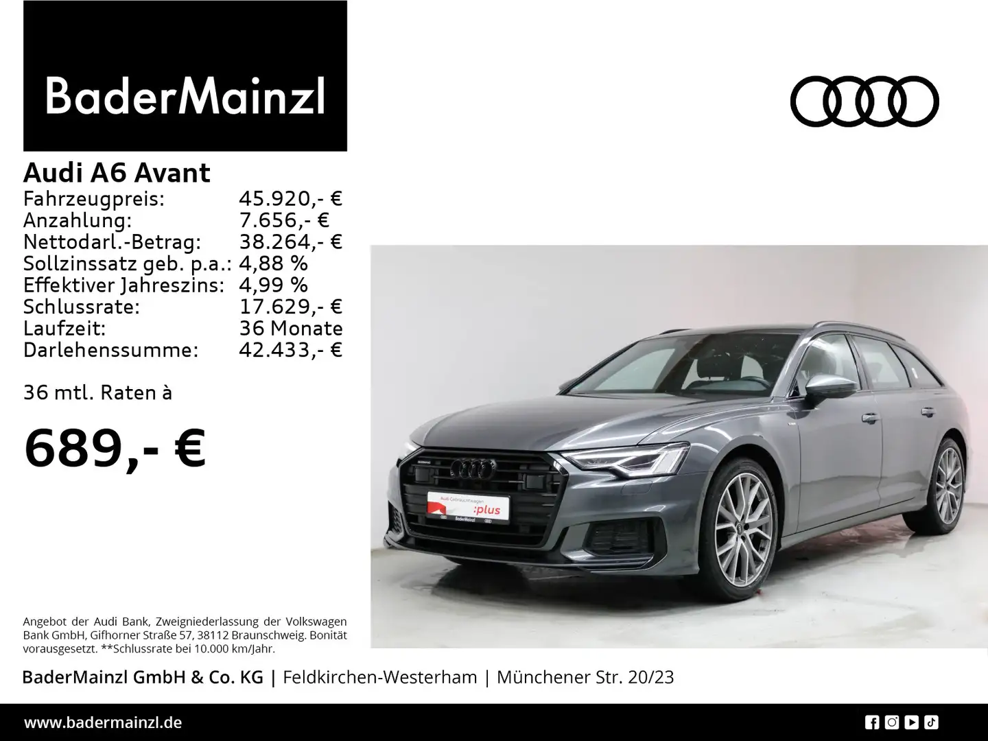 Audi A6 50 TDI quattro tiptronic StdHzg Matrix Grau - 1