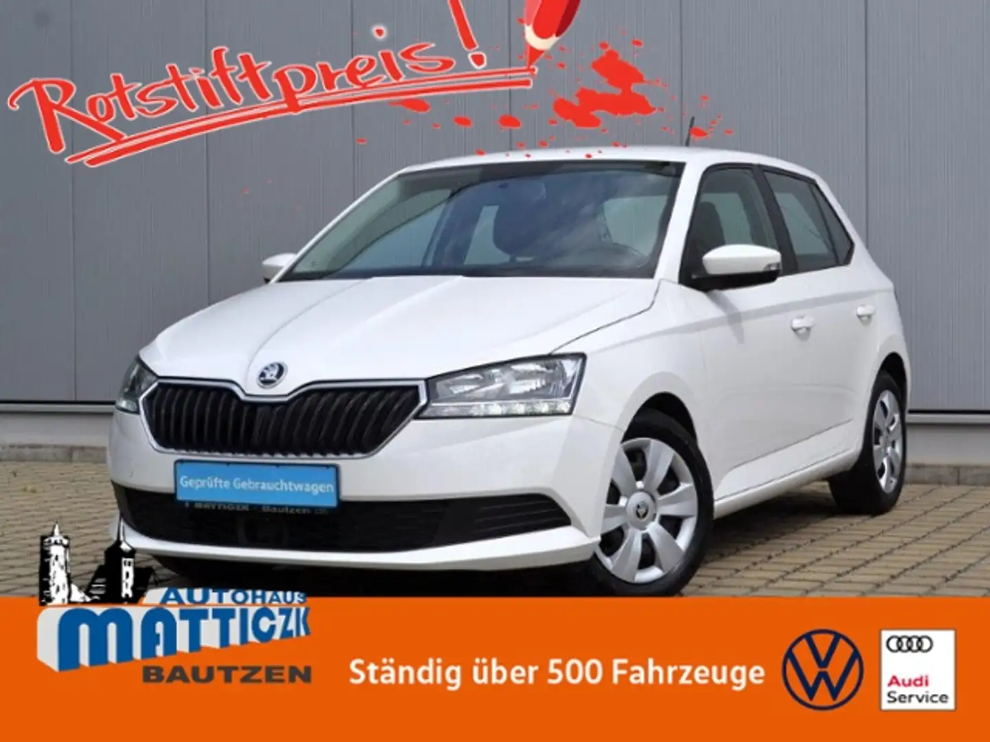 Skoda Fabia 1.0 TSI 95 PS Ambition NAVI/SOUND-PAKET/GRA/KLIMA Weiß - 1
