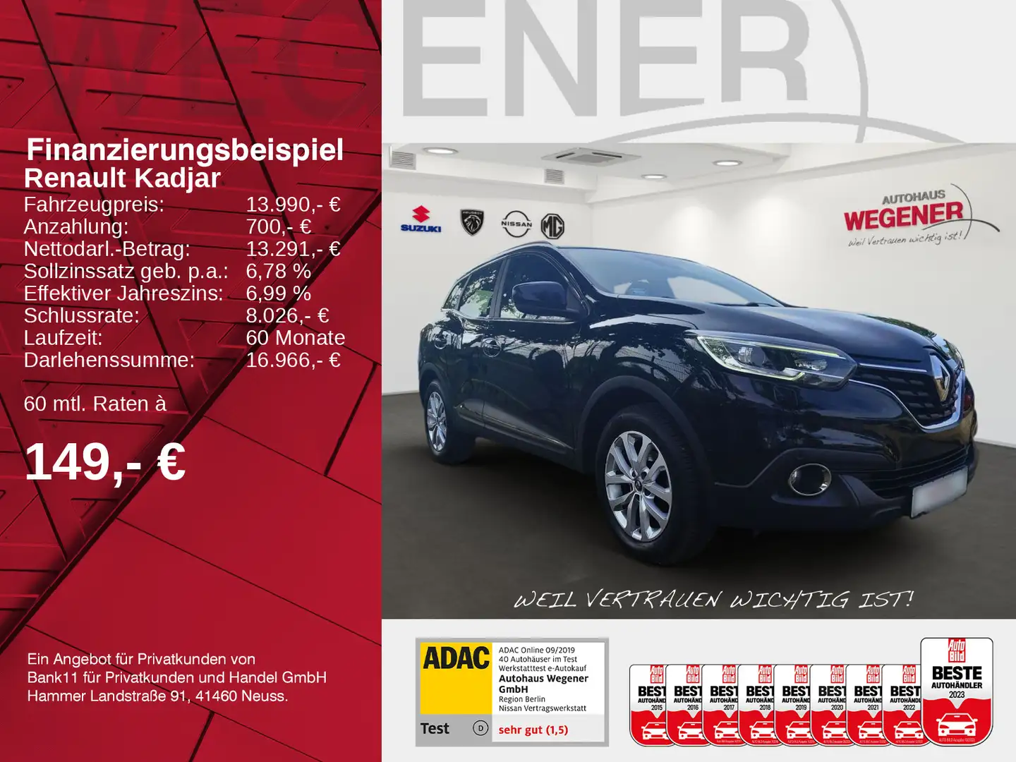 Renault Kadjar KADJAR dCi 1.5 NAVI PDC VORNE UND HINTEN AHK Schwarz - 2