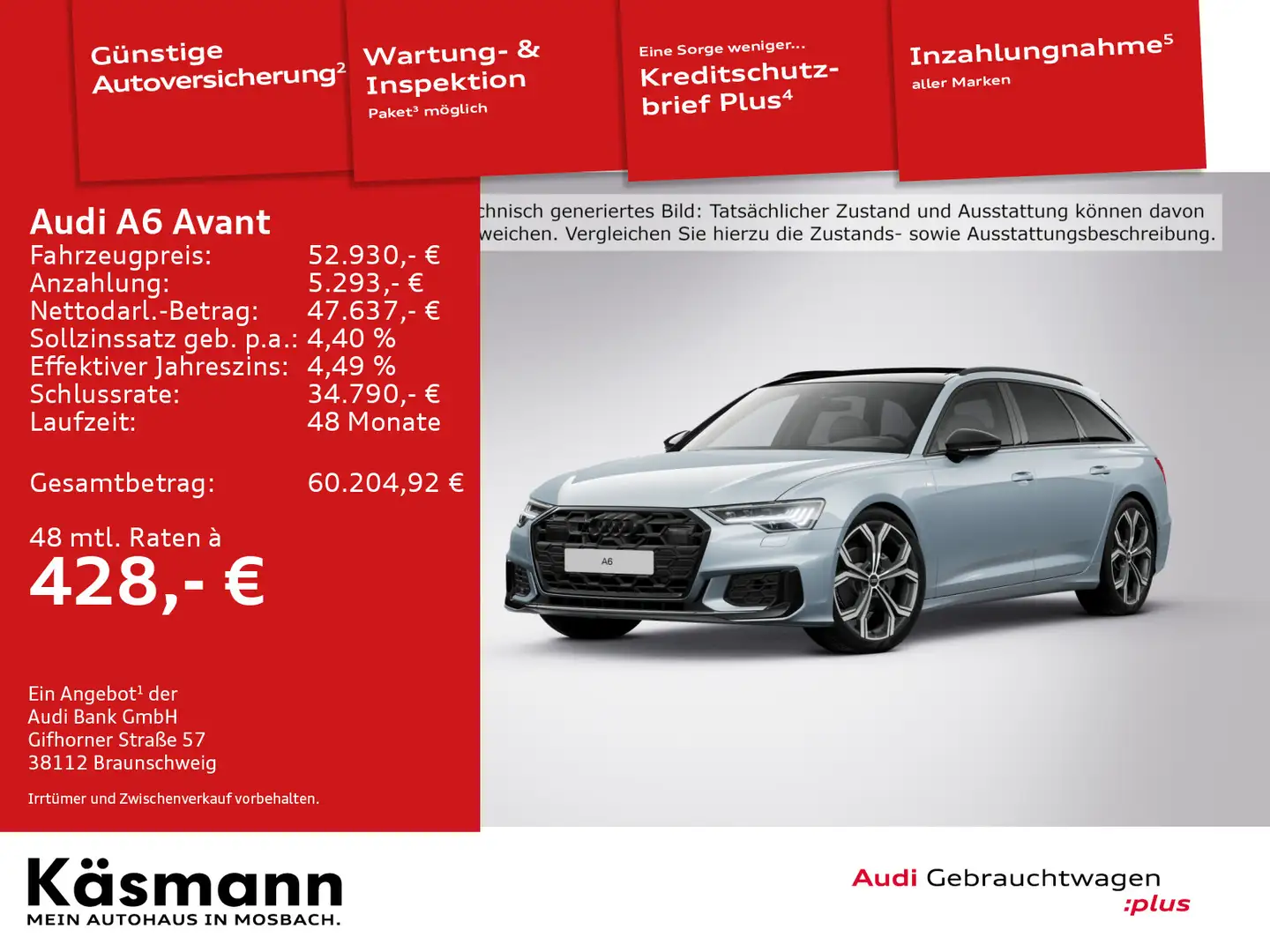 Audi A6 S line 35TDI HD-MATRIX AHK PANO STDHZ Grau - 1