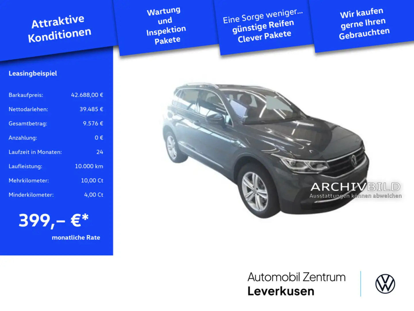 Volkswagen Tiguan DSG MATRIX PANO 360° AHK KAM SHZ PDC Schwarz - 1