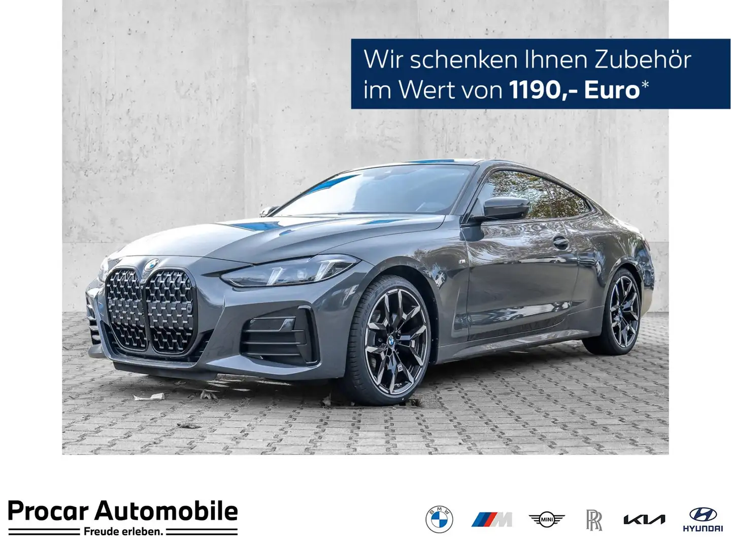 BMW 420 d M Sport Glasdach Memory 360° HUD Grigio - 1