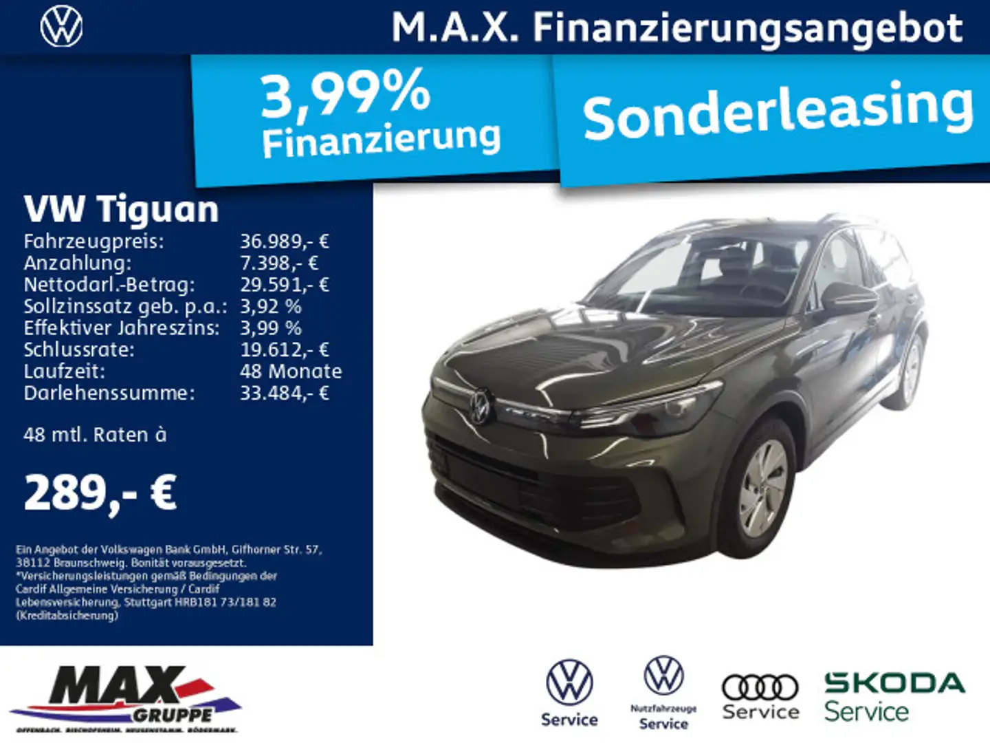 Volkswagen Tiguan 2.0 TDI DSG LED+KAMERA+PDC+AHK+NAVI Vert - 1