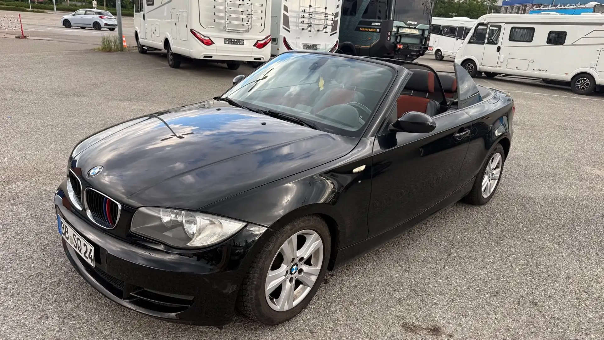 BMW 118 Baureihe 1 Cabrio 118i,Leder,Navi,Sportauspu Zwart - 1