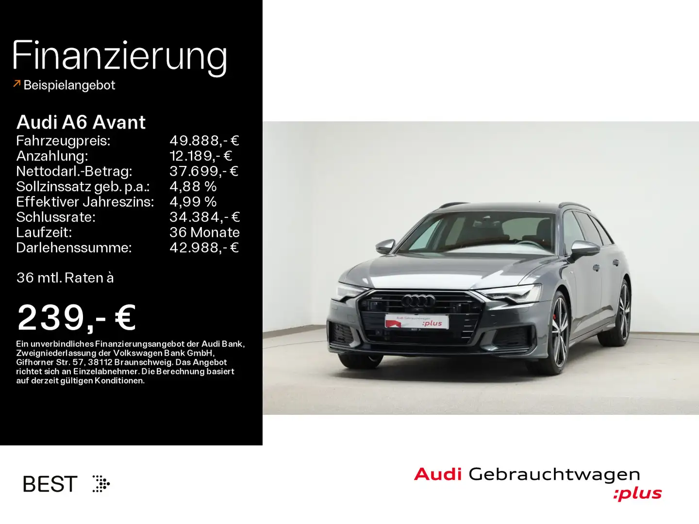 Audi A6 2 x S line 40 TDI qu. AHK*Matrix*B&O* Grau - 1