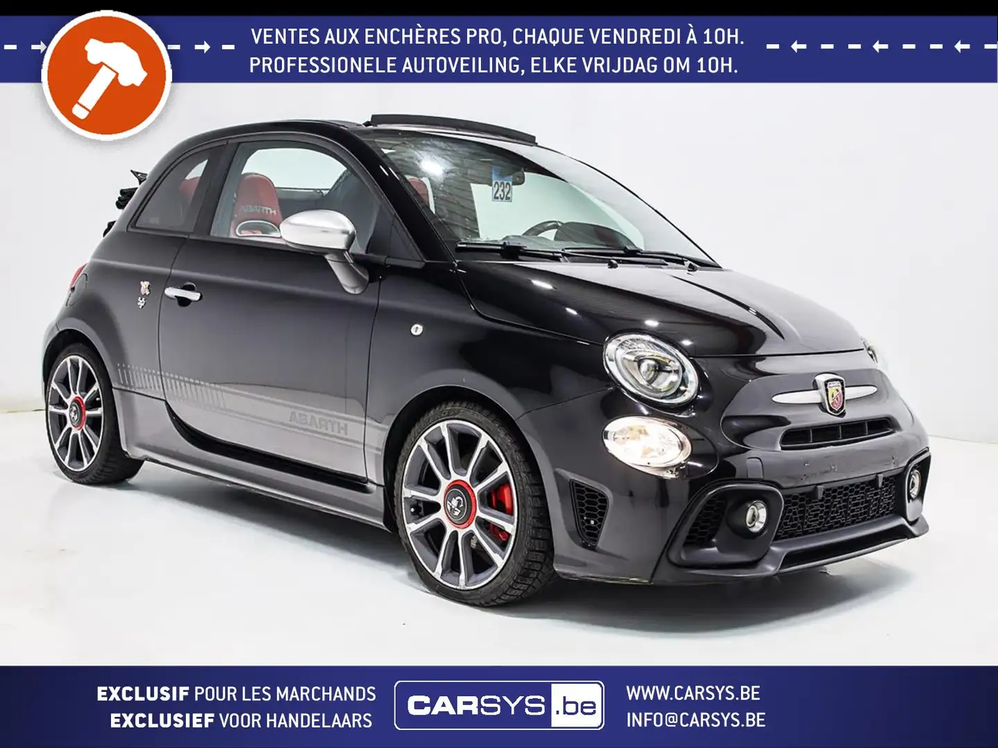 Abarth 595 TURISMO CABRIO - 165 cv - BVA CUIR - JA17 - GPS Noir - 1