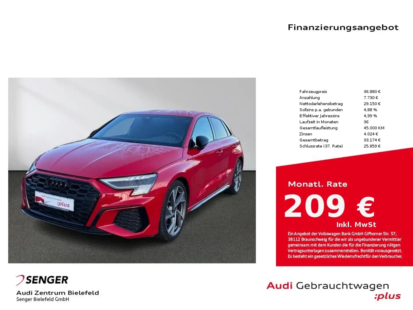 Audi S3 Sportback 2.0 TFSI quattro MMI Matrix B&O Rouge - 1