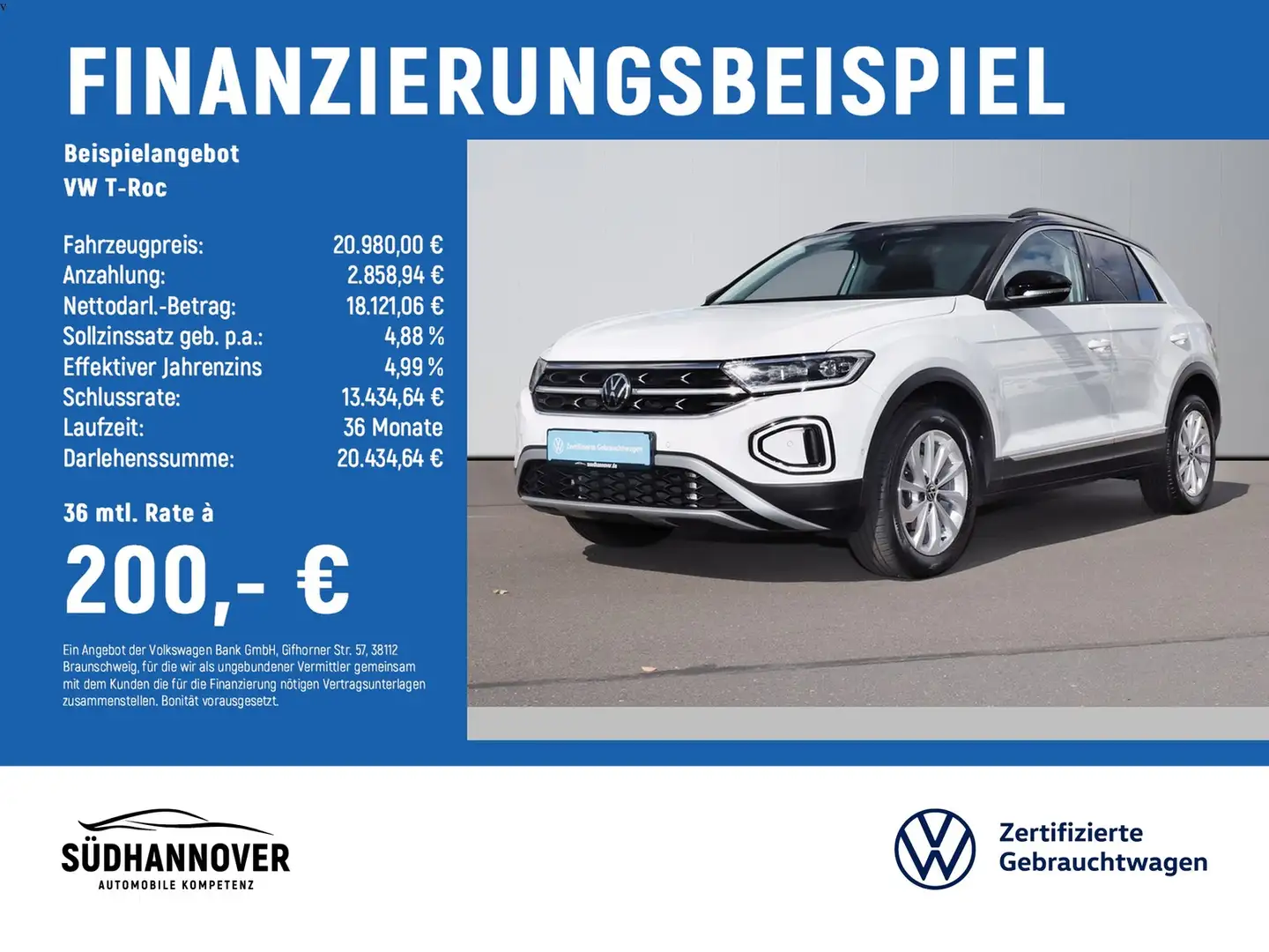 Volkswagen T-Roc Style 2.0 TDI FAHRSCHUL+AHK+LED+KAMERA Blanc - 2