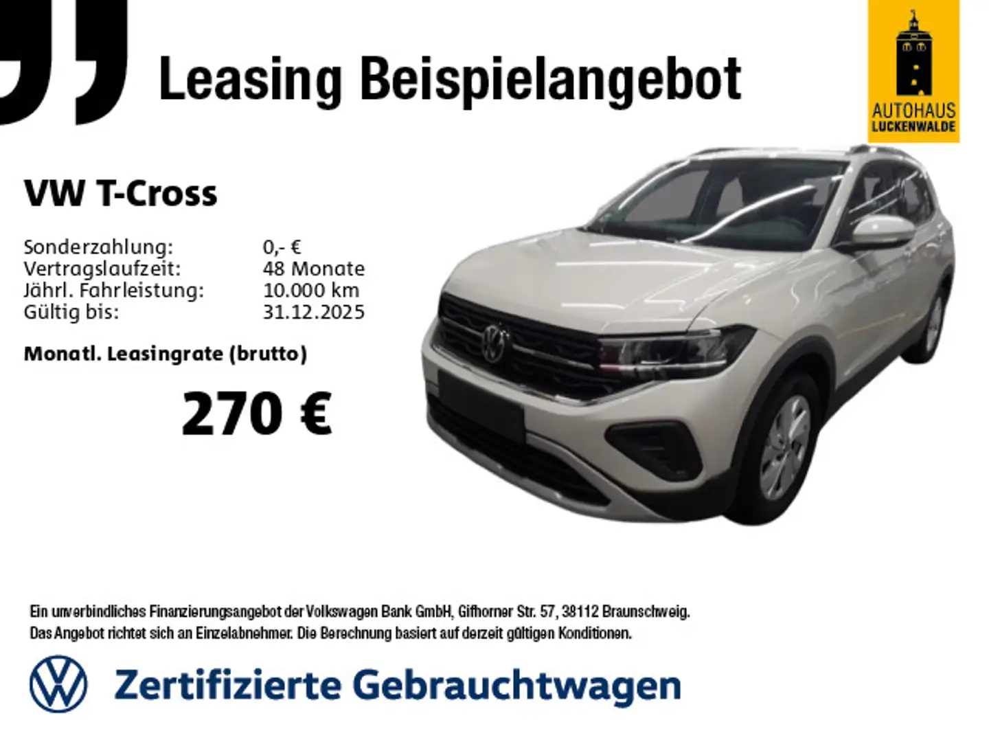 Volkswagen T-Cross 1.0 TSI Life DSG *IQ.DRIVE*App-Connect* Grigio - 1