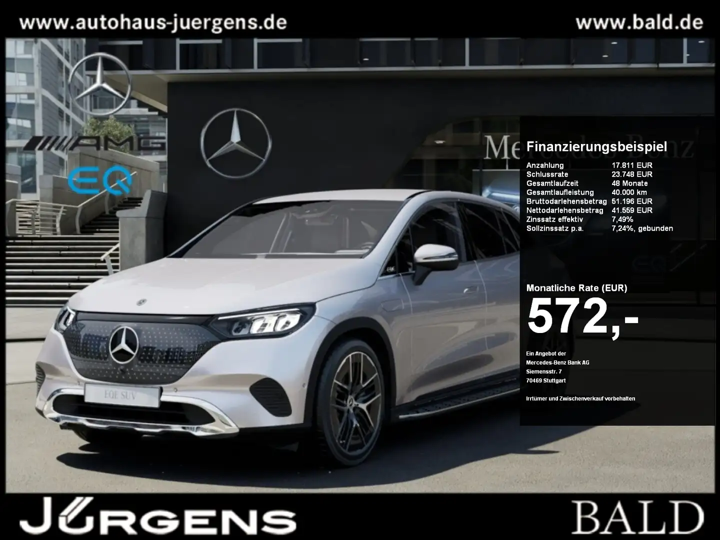 Mercedes-Benz EQE SUV EQE 350+ SUV Distr+Memo+Ambiente+AHK+Cam+LED+SHZ Silber - 1