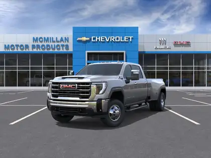 Gray 2026 GMC Sierra 3500HD SLT Crew Cab 4WD Pickup Truck Four-Wheel Drive Automatic