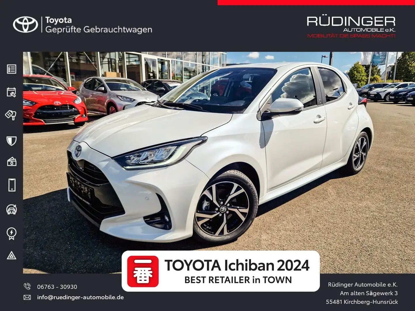 Toyota Yaris 1.5l Hybrid Team D.+Safety u. Comfort Blanc - 1