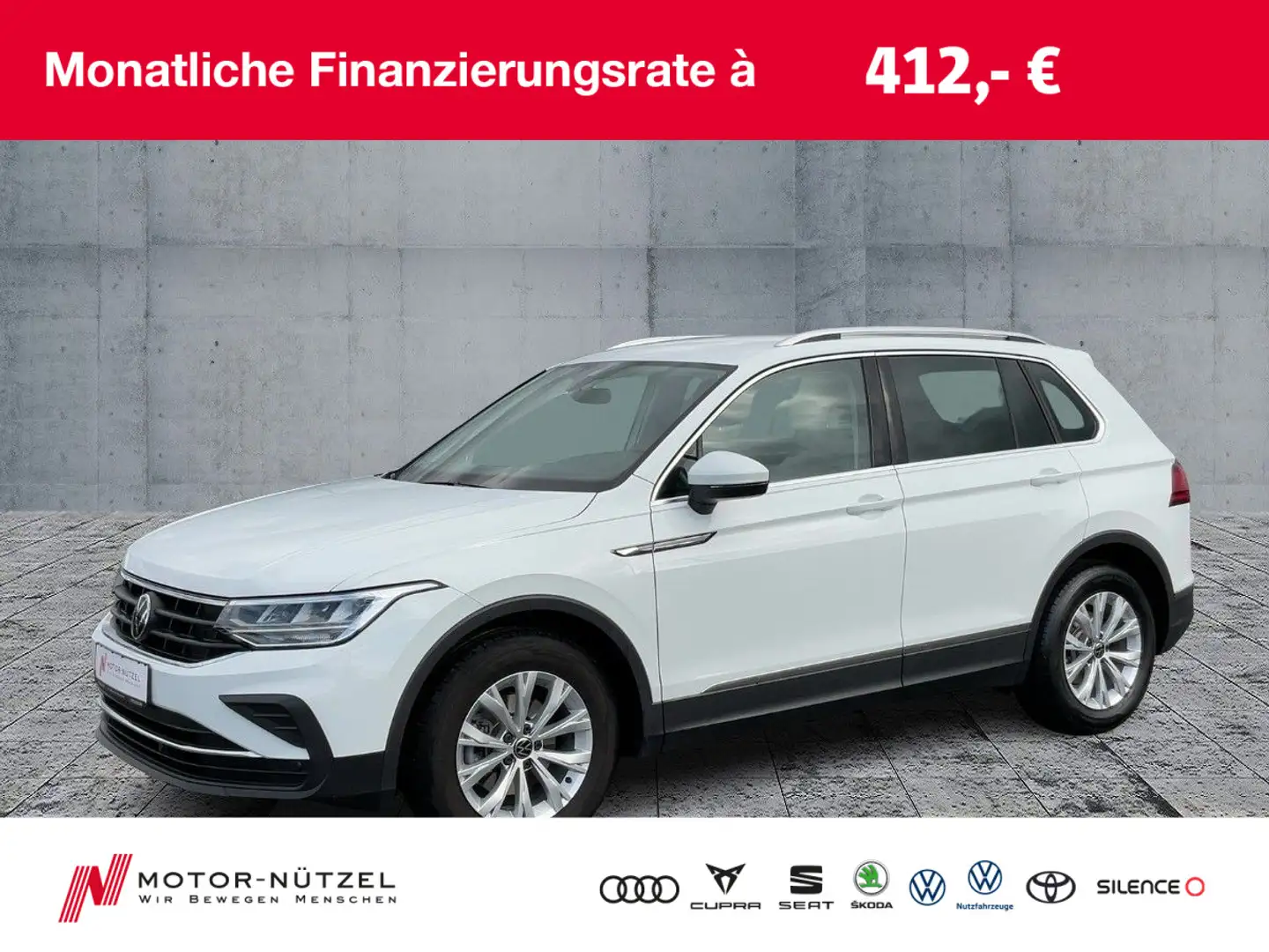 Volkswagen Tiguan 1.5 TSI LIFE 5JG+LED+ACC+RFK+APP+DAB+MFL Weiß - 1