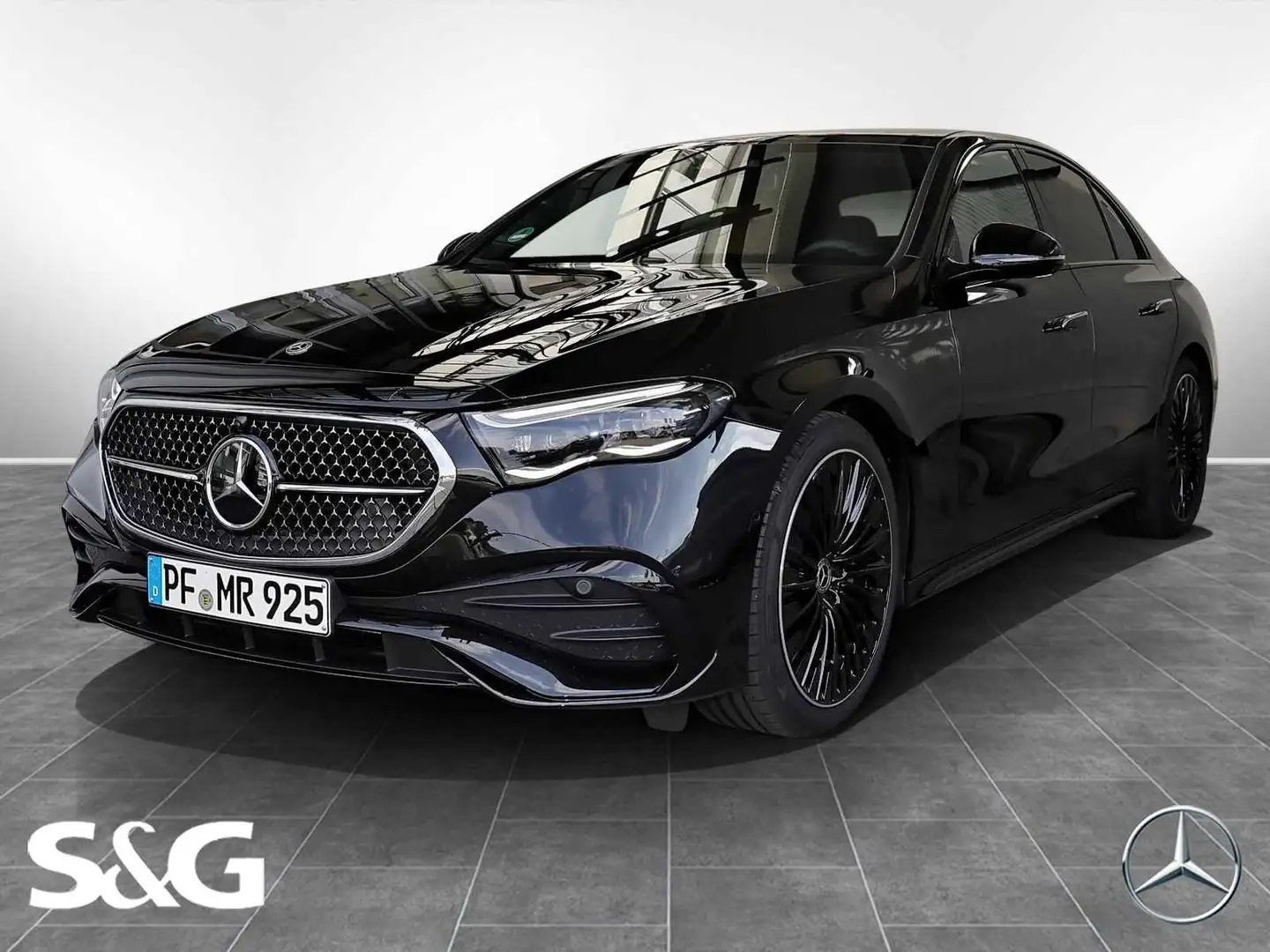 Mercedes-Benz E 200 AMG Leder Braun+DIG-LED+360°+Pano+Distroni Schwarz - 1