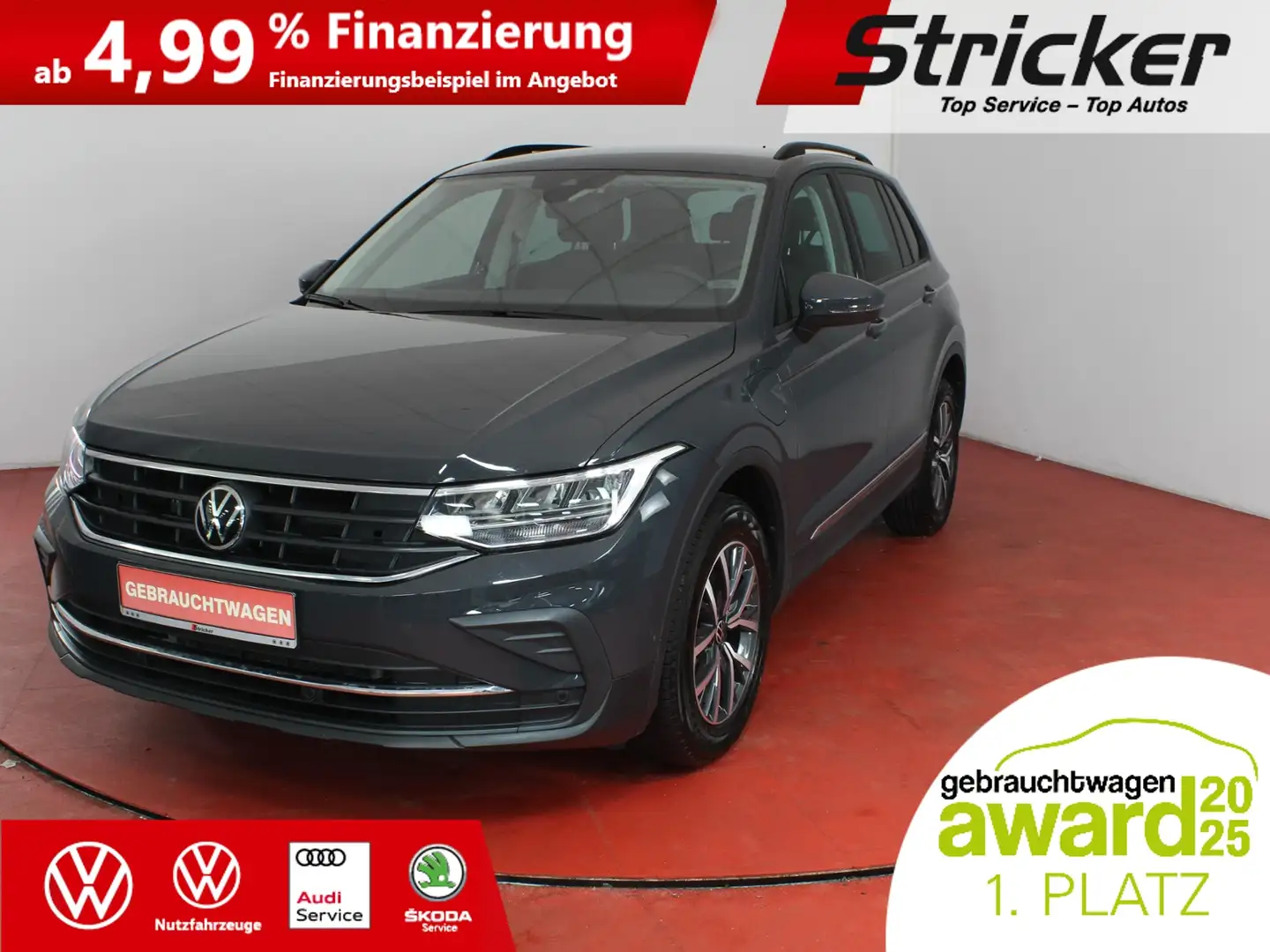 Volkswagen Tiguan Life 1.4TSI eHybrid DSG 332,-ohne Anzahlung Navi Grau - 1