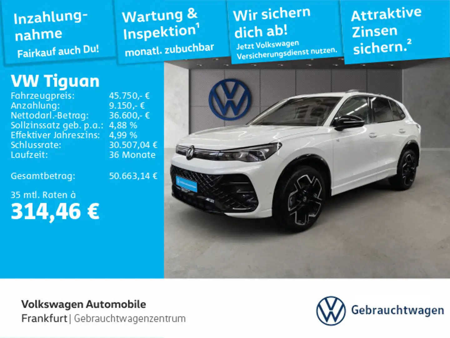 Volkswagen Tiguan 2.0 TDI DSG IQ.Light Navi DCC DAB+ Weiß - 1