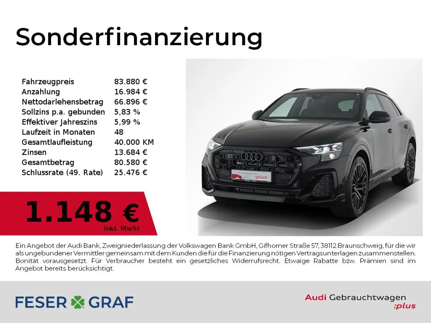 Audi Q8 50 TDI S line Plus quattro Matrix PANO Alu-22 Zwart - 1