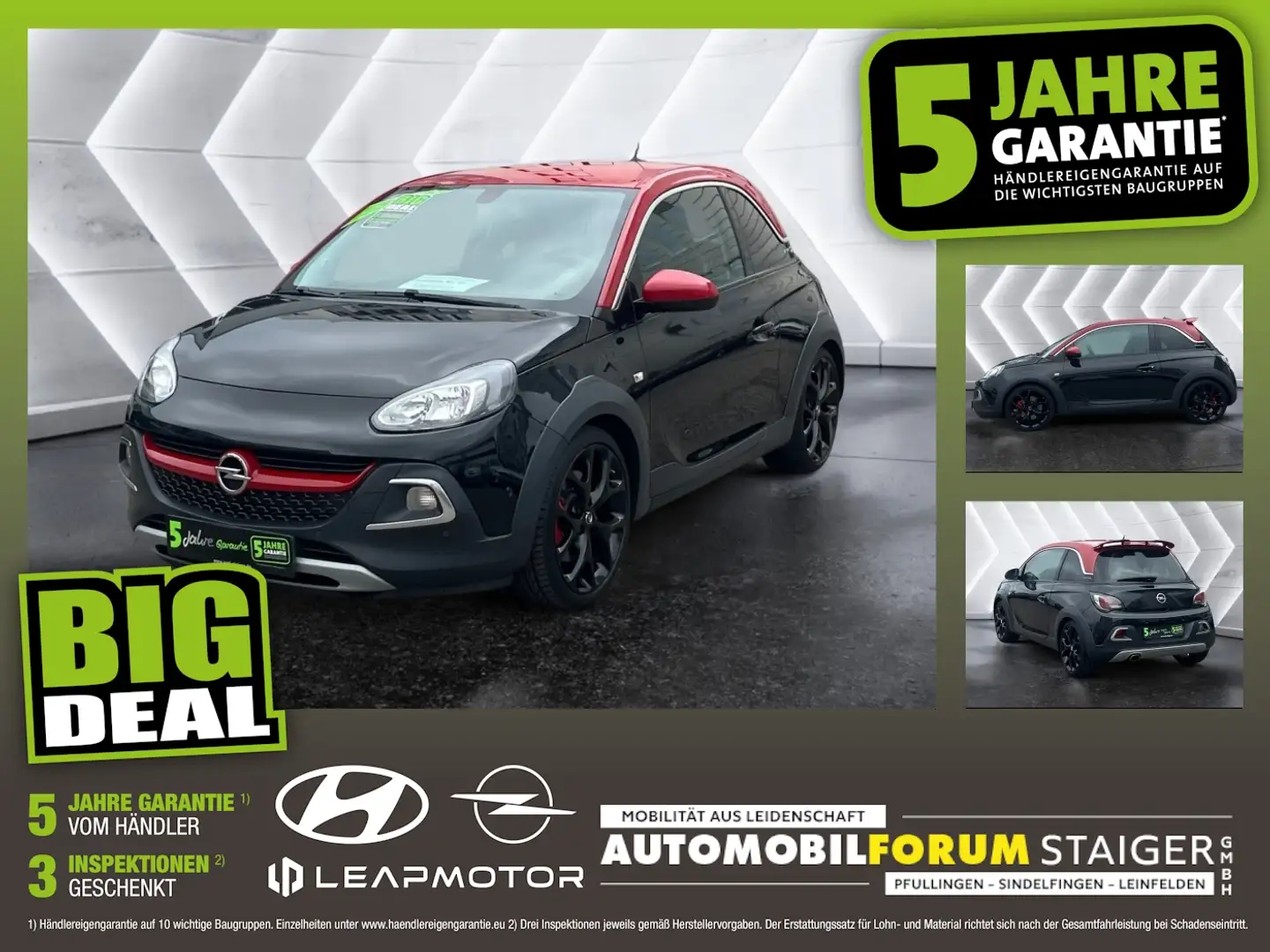 Opel Adam 1.4 Turbo ecoFlex Rocks S ParkAss. Leder Schwarz - 1