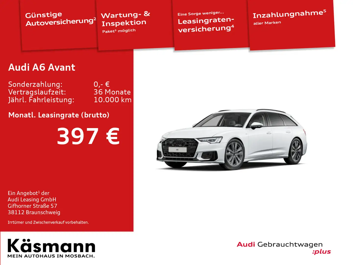 Audi A6 S line 40TDI qu MATRIX AHK HUD 360° ACC Weiß - 1