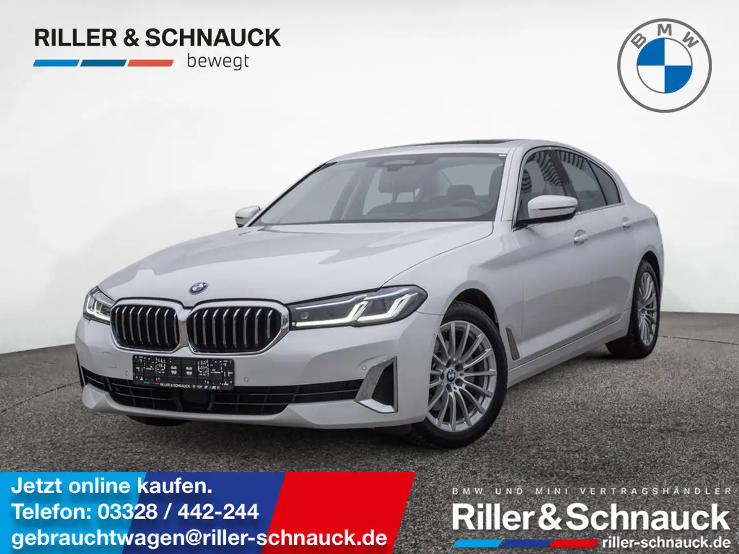 BMW 520 d Luxury Line LASER+HUD+AHK+LEDER+eGSD+ACC Blanc - 1