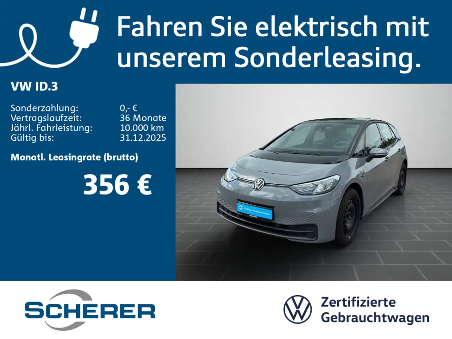 Volkswagen ID.3 PRO PERFORMANCE WÄRMEPUMPE 62kWh LED CCS DA Grau - 1
