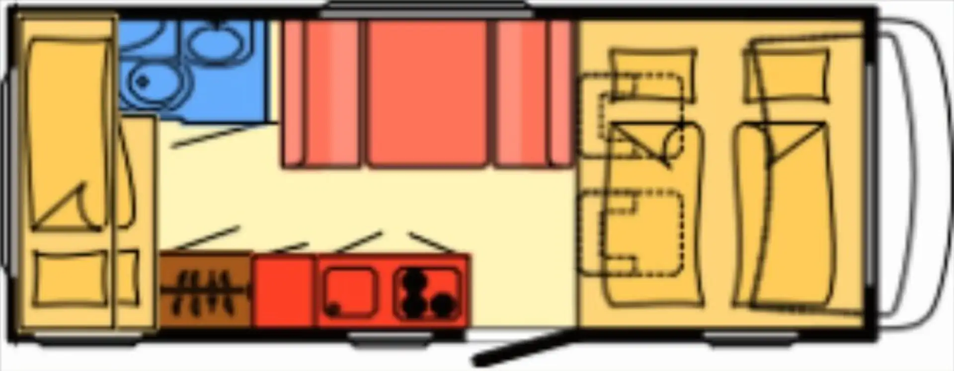 Fiat Ducato Dethleffs Alkoof 6p 1999 met Stapelbed Білий - 1