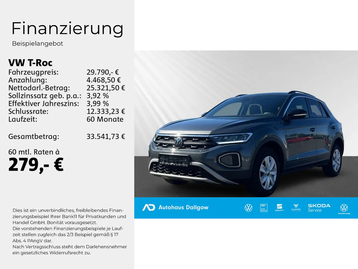 Volkswagen T-Roc GOAL 1.5 l TSI 150 PS*DSG LED+PDC+Navi+RFK Grau - 2