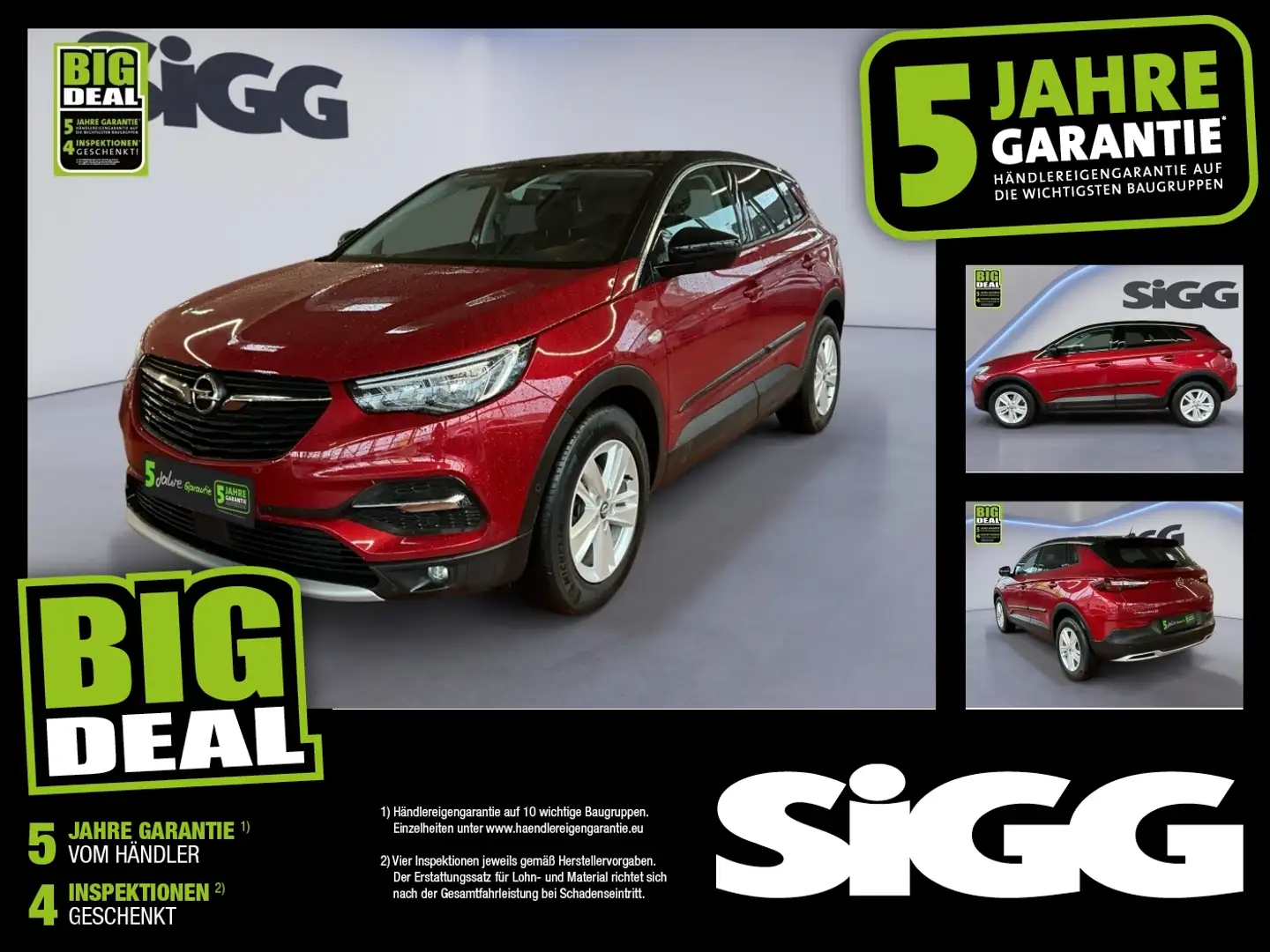 Opel Grandland 1.2 Turbo 120 Jahre Akustikglas Kam. Rood - 1