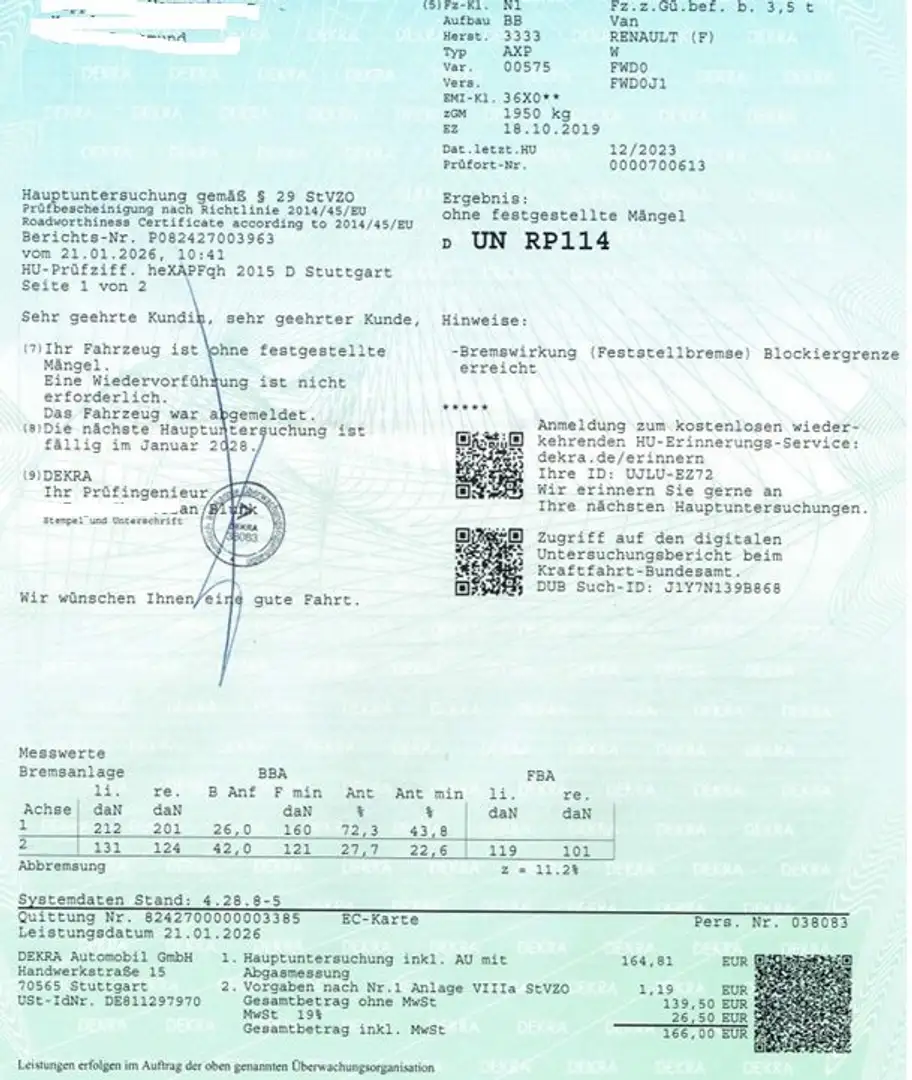 Renault Kangoo Rapid Extra Kasten HU/AU 1-2028 Blanc - 2