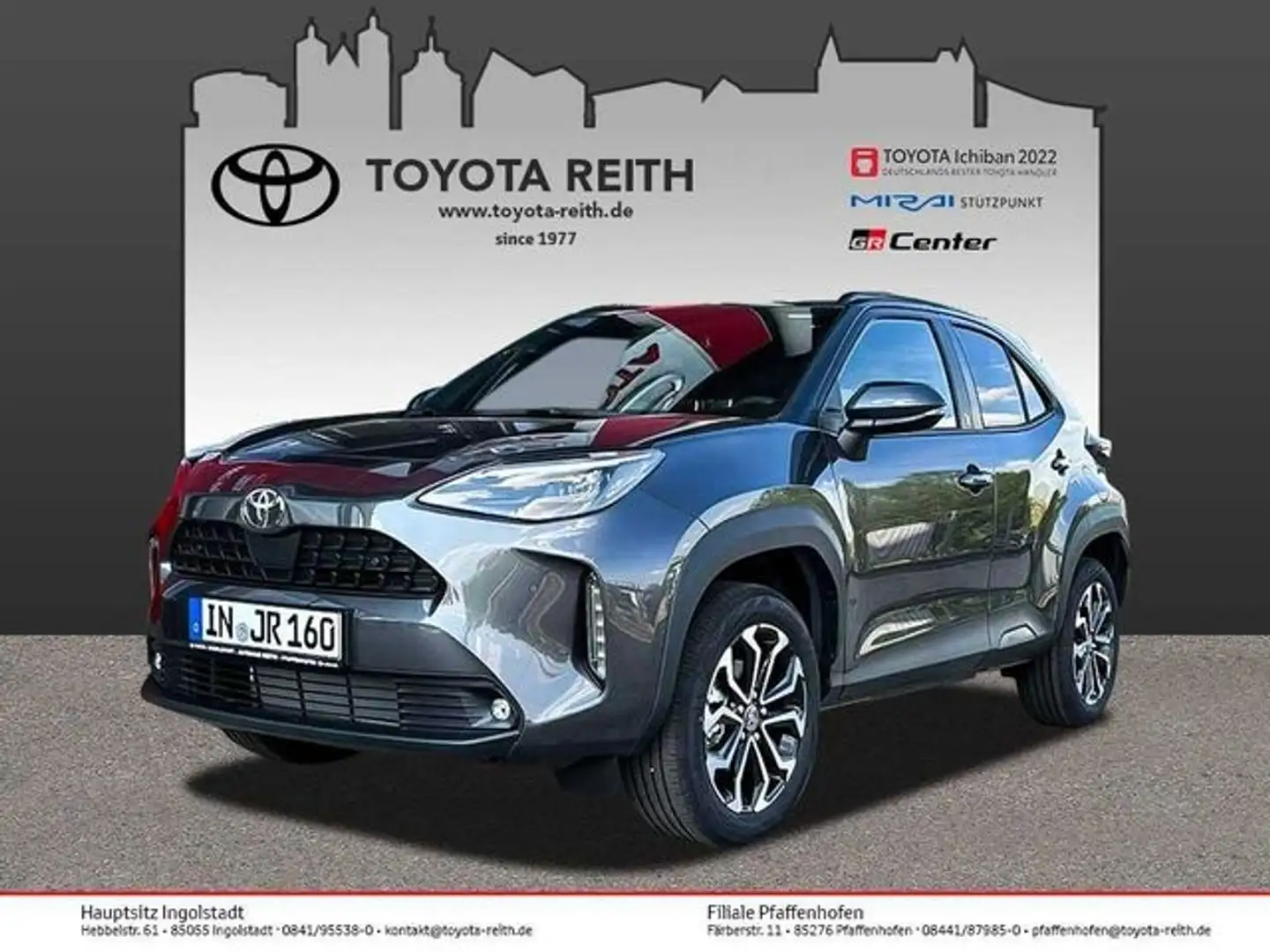 Toyota Yaris Cross Hybrid 1.5 VVT-i Team D Saftey Paket Navi LED ACC Gris - 1