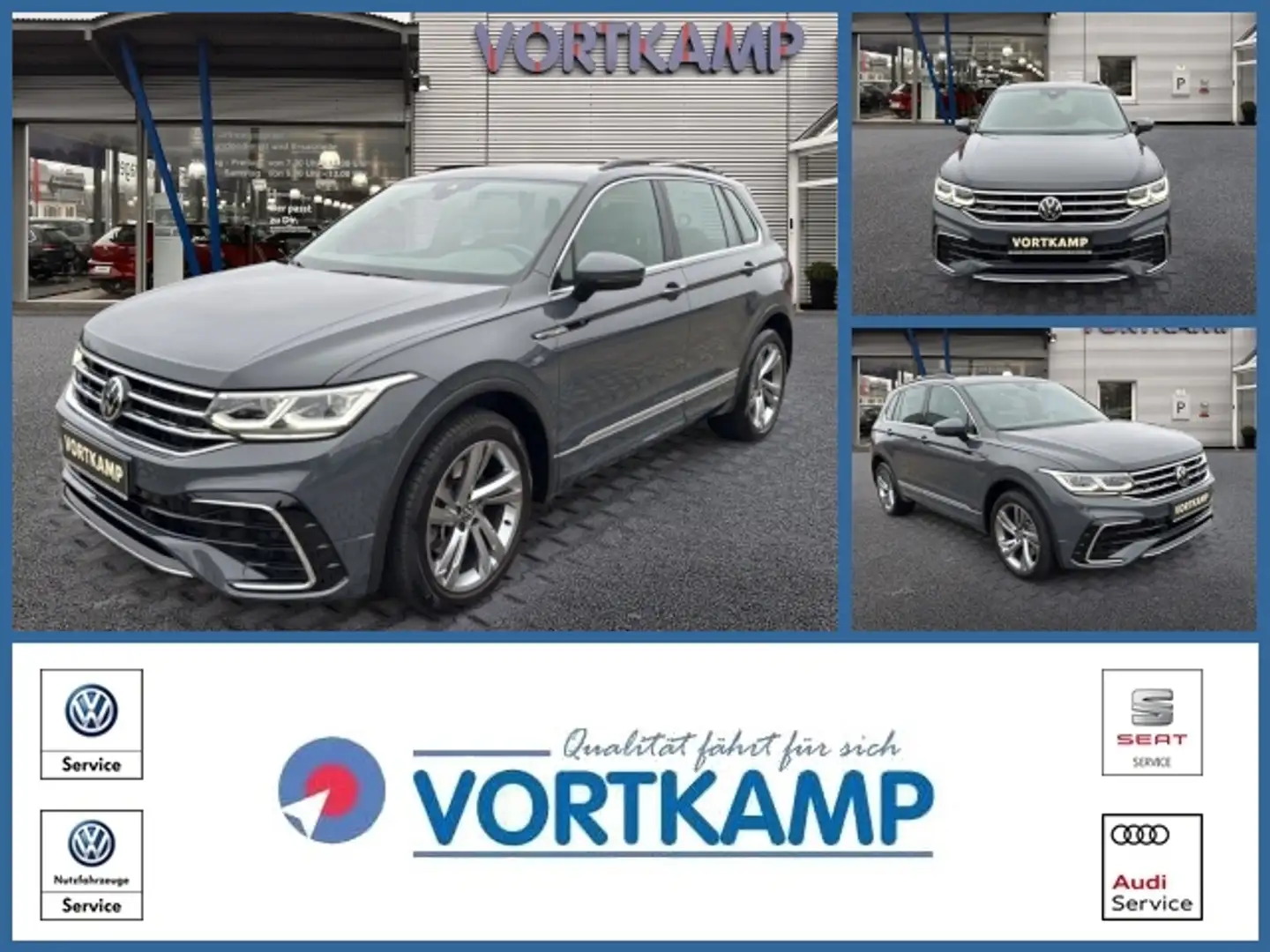 Volkswagen Tiguan 2.0 TSI DSG R-Line 4Motion Pano/Leder Grau - 1