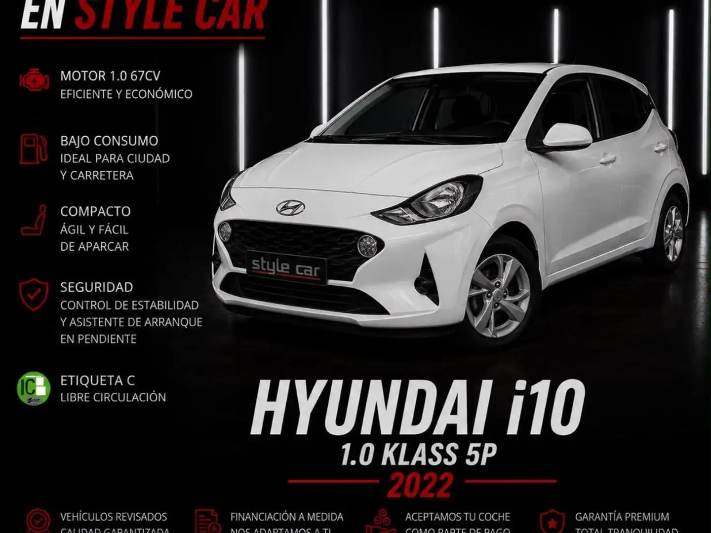 Hyundai i10 1.0 Klass Blanco - 1