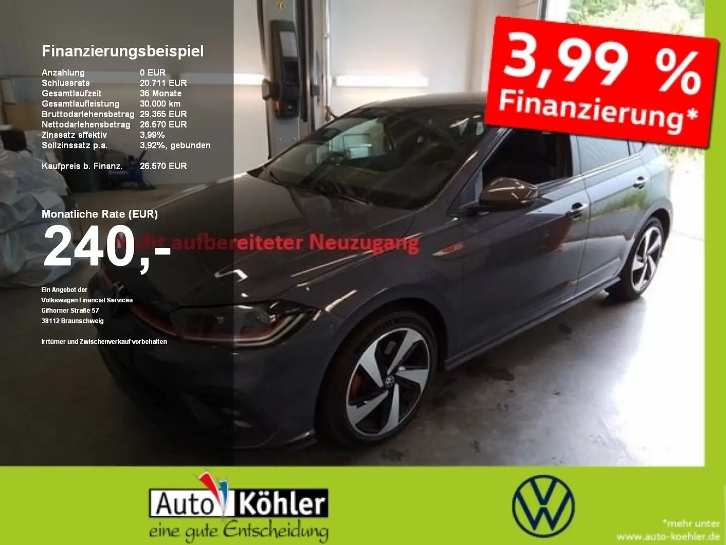 Volkswagen Polo GTI Matrix+LED+Virt+PDC Grau - 1