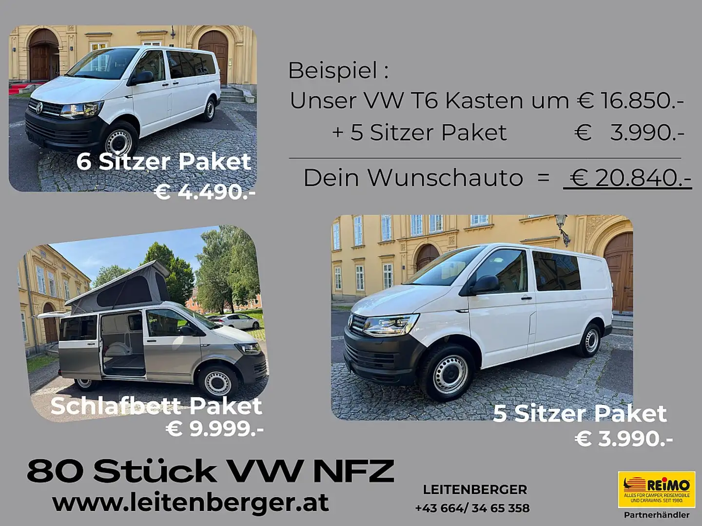 Volkswagen T6 Kombi KR Flügeltüren  Klima  AHK  Standheizung  Schie... Weiß - 2