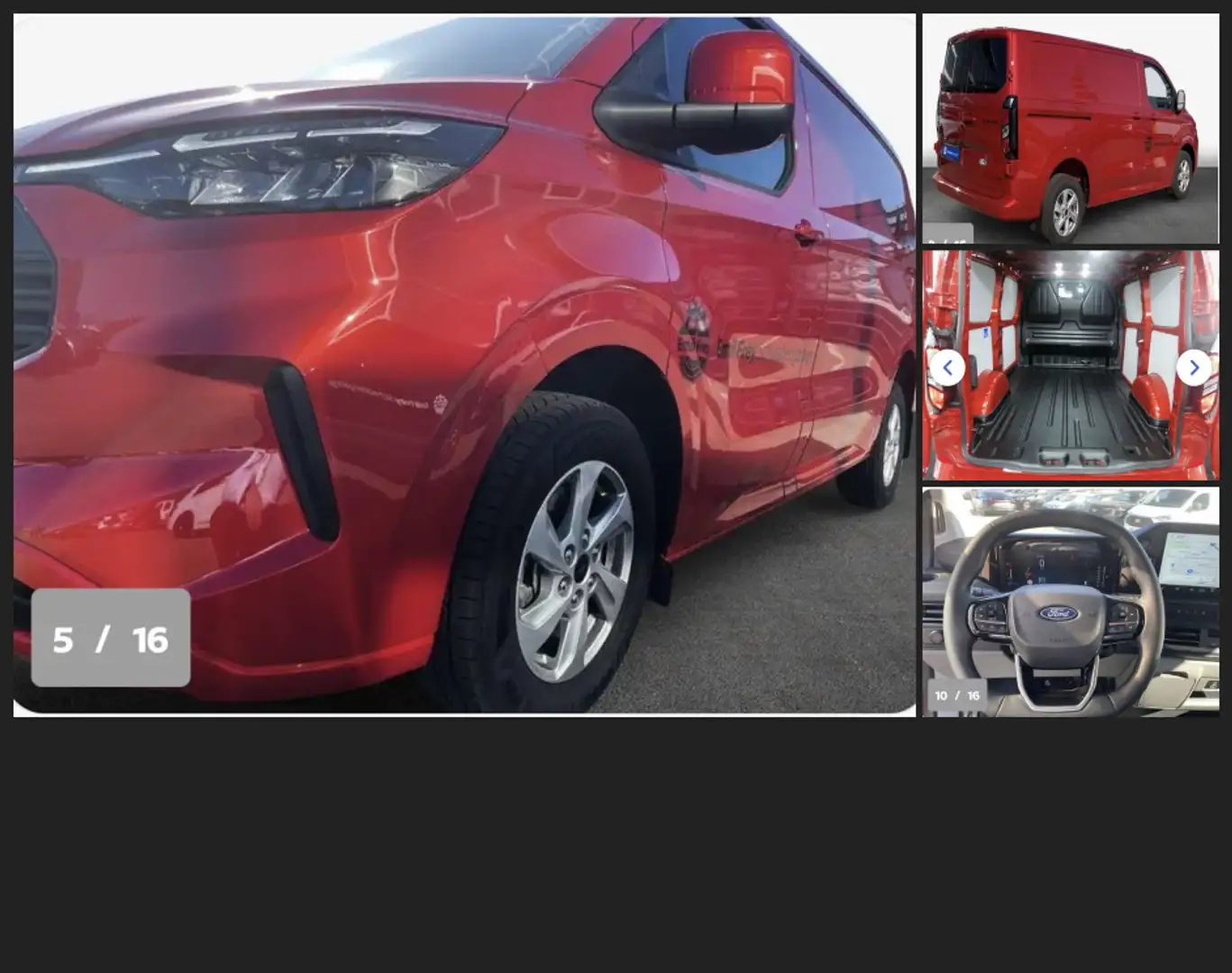 Ford Transit Custom L1 Limited 4x4 Automatik NEU mit Tageszulassung! Rot - 2