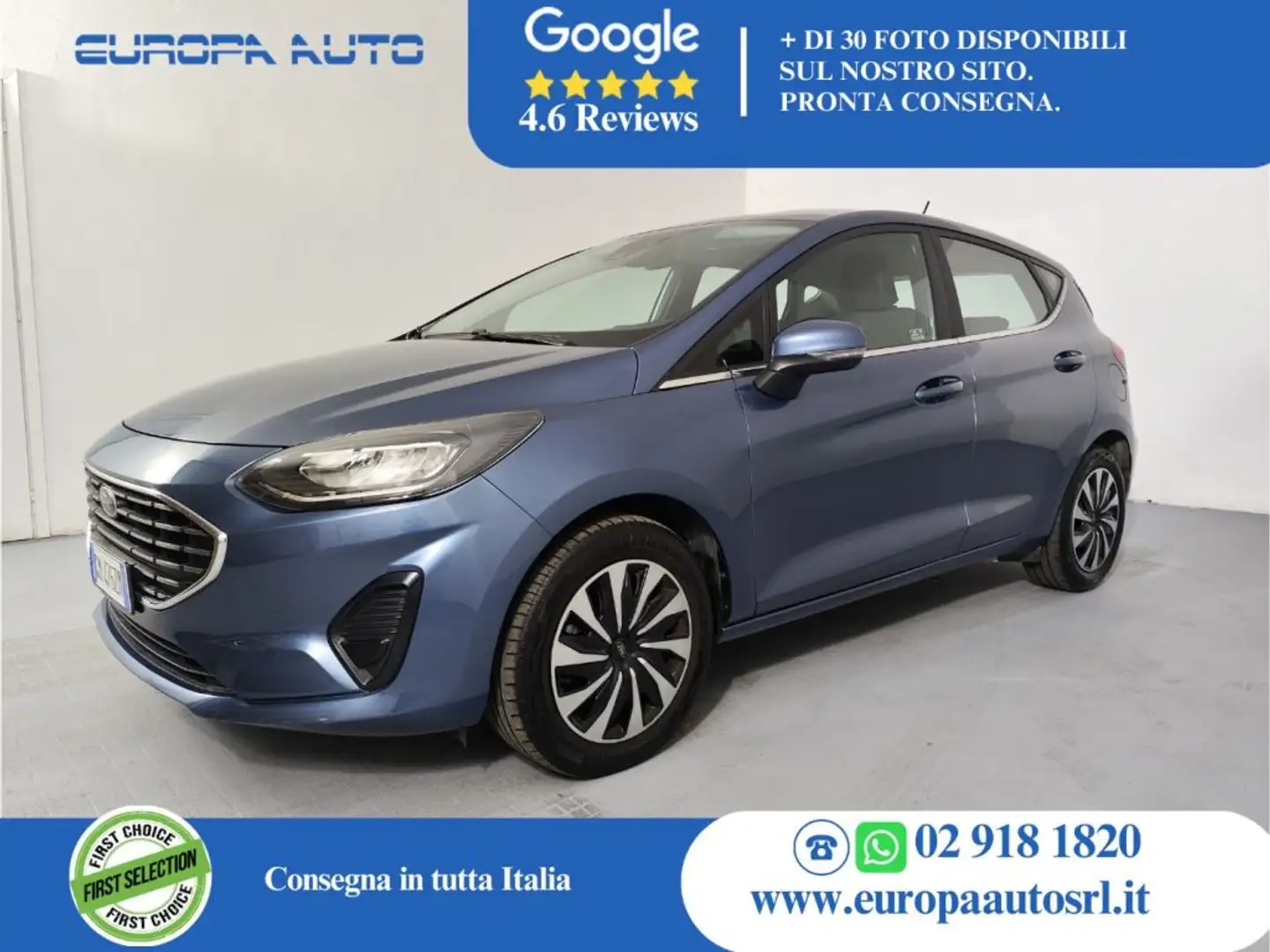 Ford Fiesta 1.1 75 CV 5 porte Titanium *SENSORI POSTERIORI* Blu/Azzurro - 1