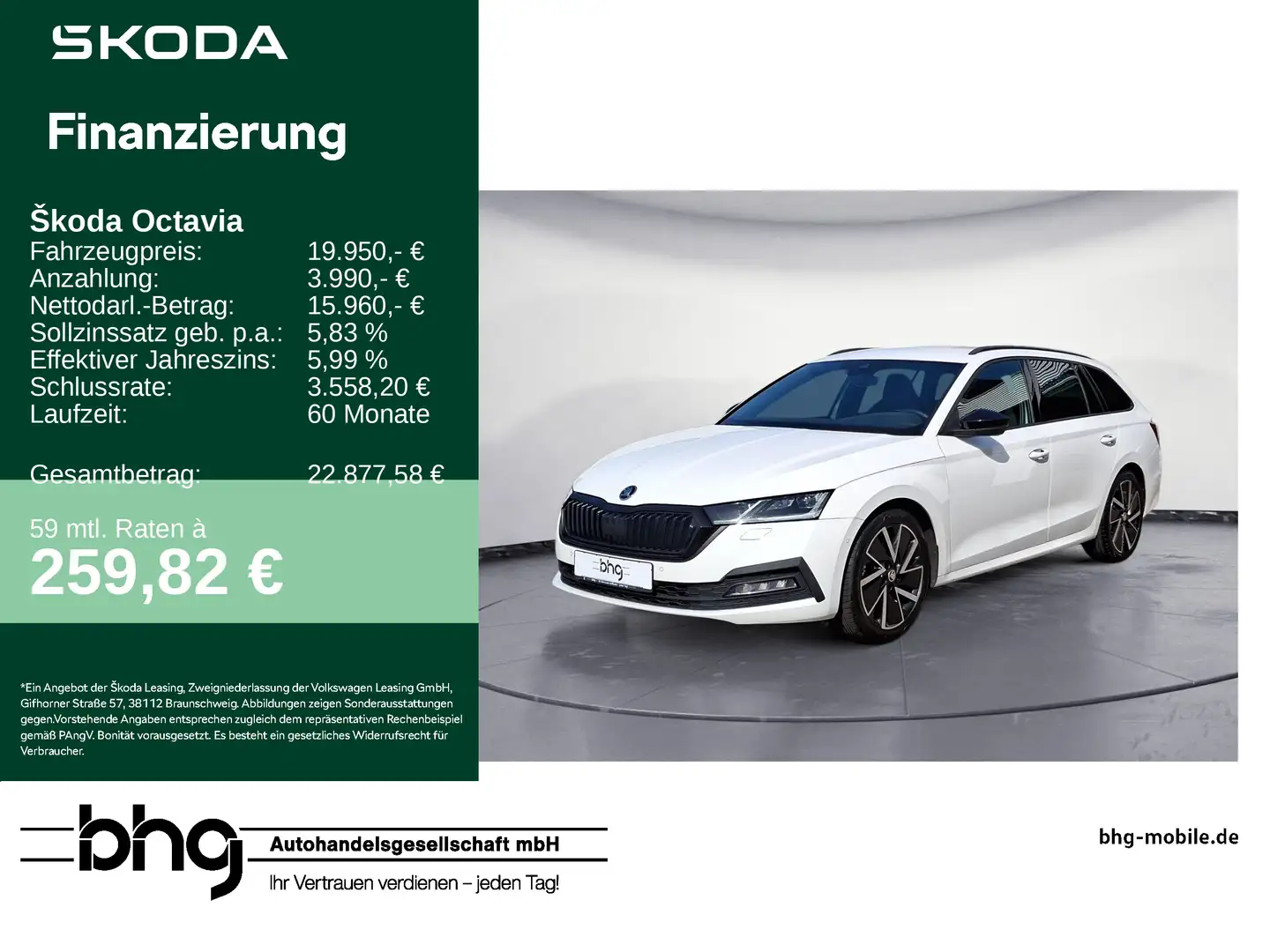 Skoda Octavia Combi 1.5 TSI Style MatrixLED Sportpaket Bianco - 1