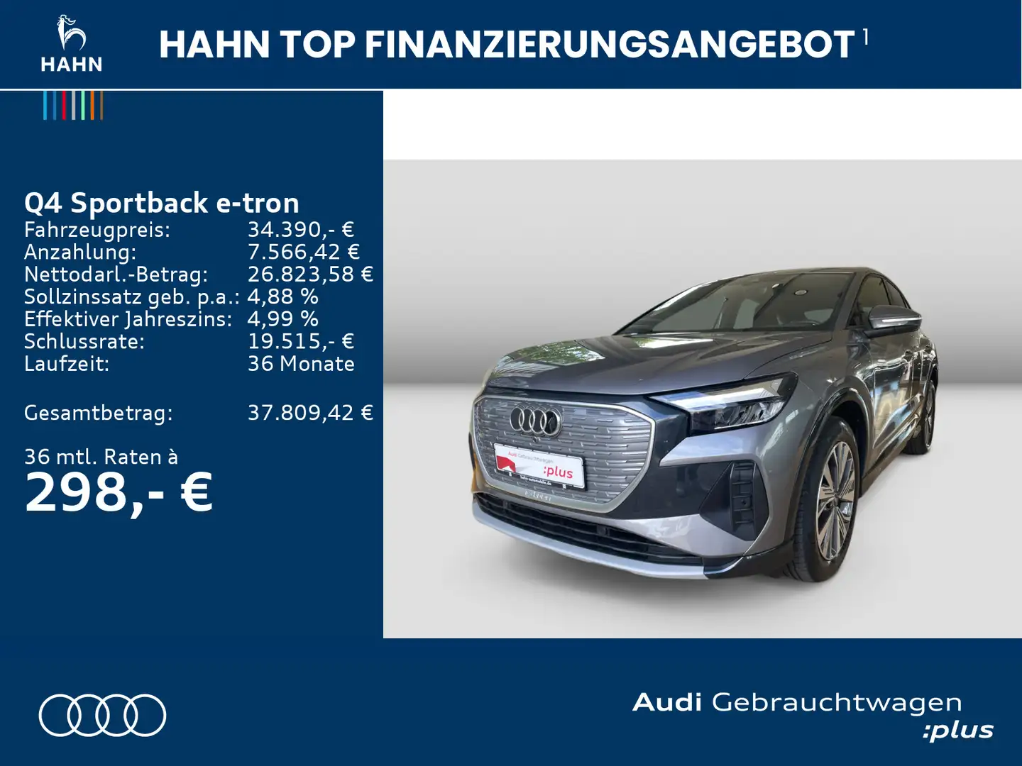 Audi Q4 e-tron Q4 Sportback 50 e-tron quattro Navi CAM ACC Virt Grau - 2