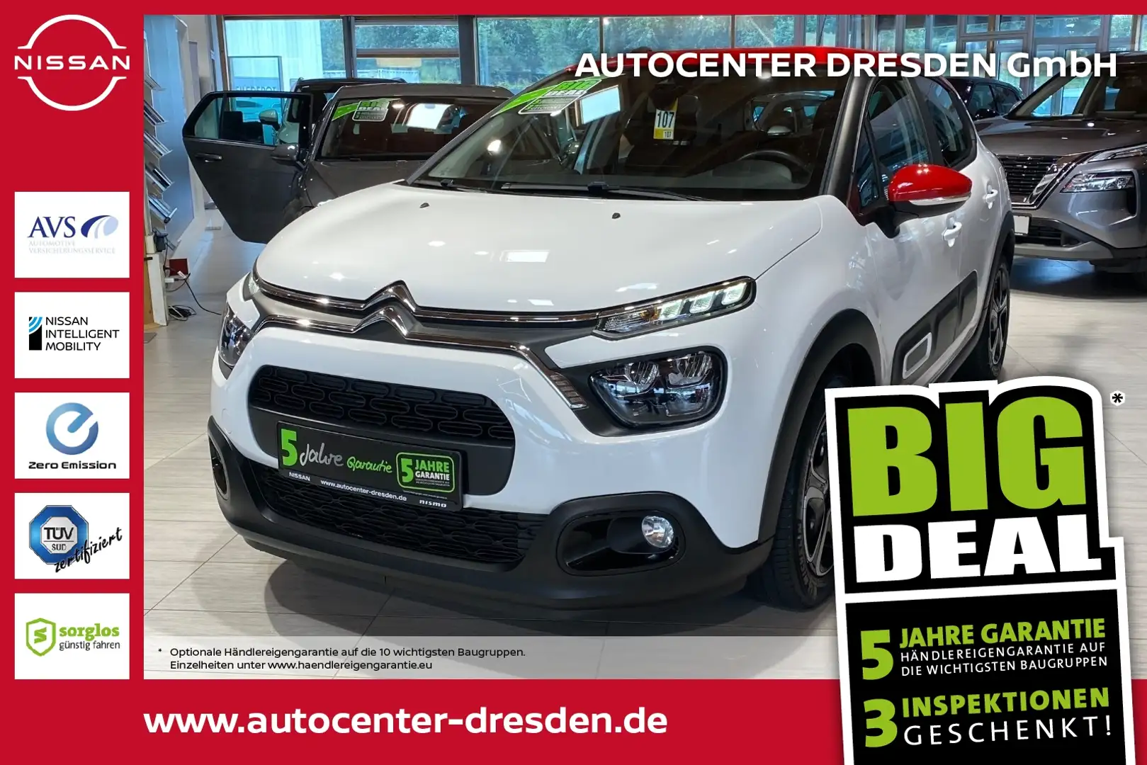 Citroen C3 1.2 PureTech 82/83 Shine Pack Navi PDC SpurH Blanc - 1