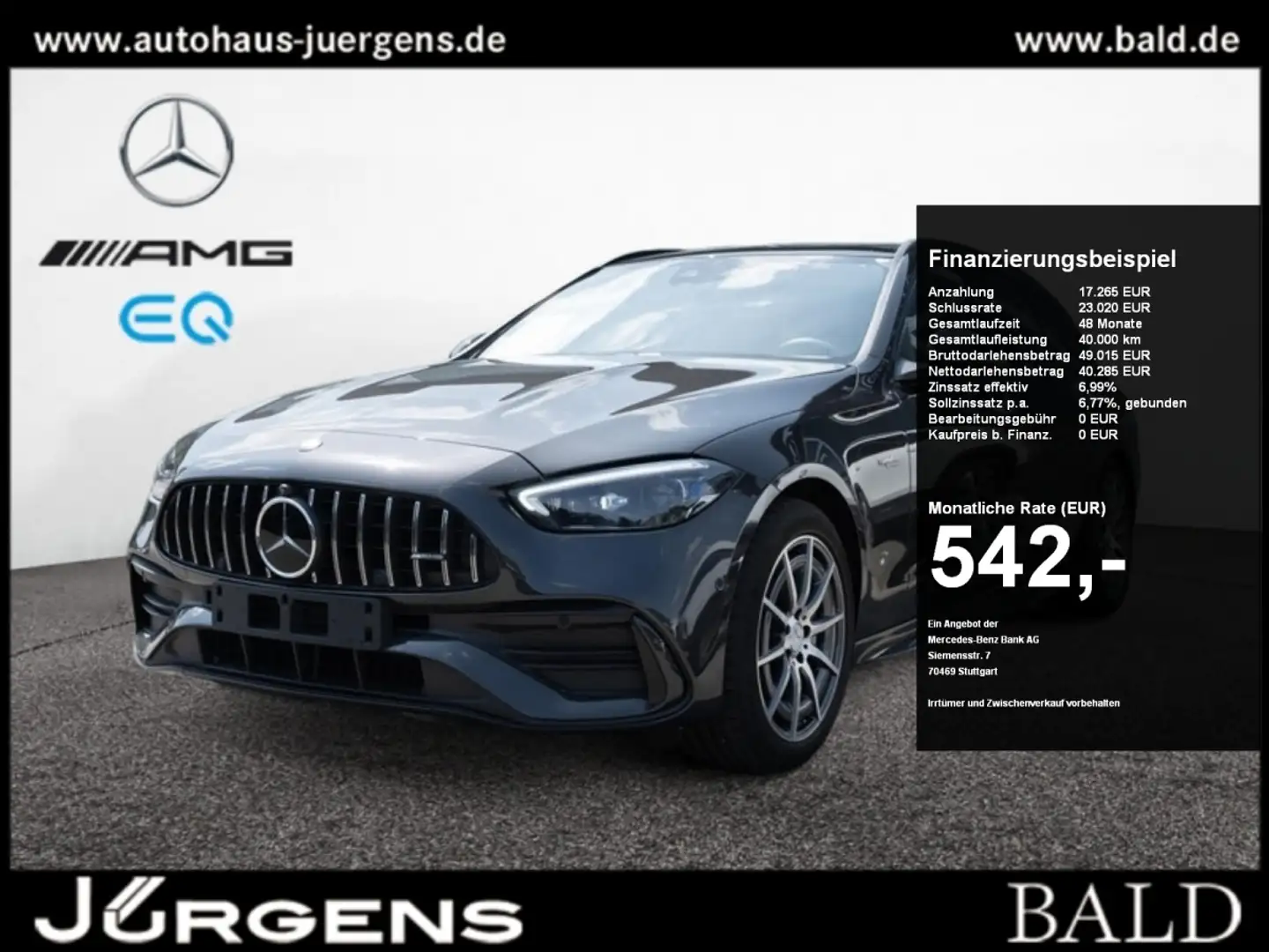 Mercedes-Benz C 43 AMG 4M T DIGITAL/360/Pano/Night/Distr/Memo Grau - 1