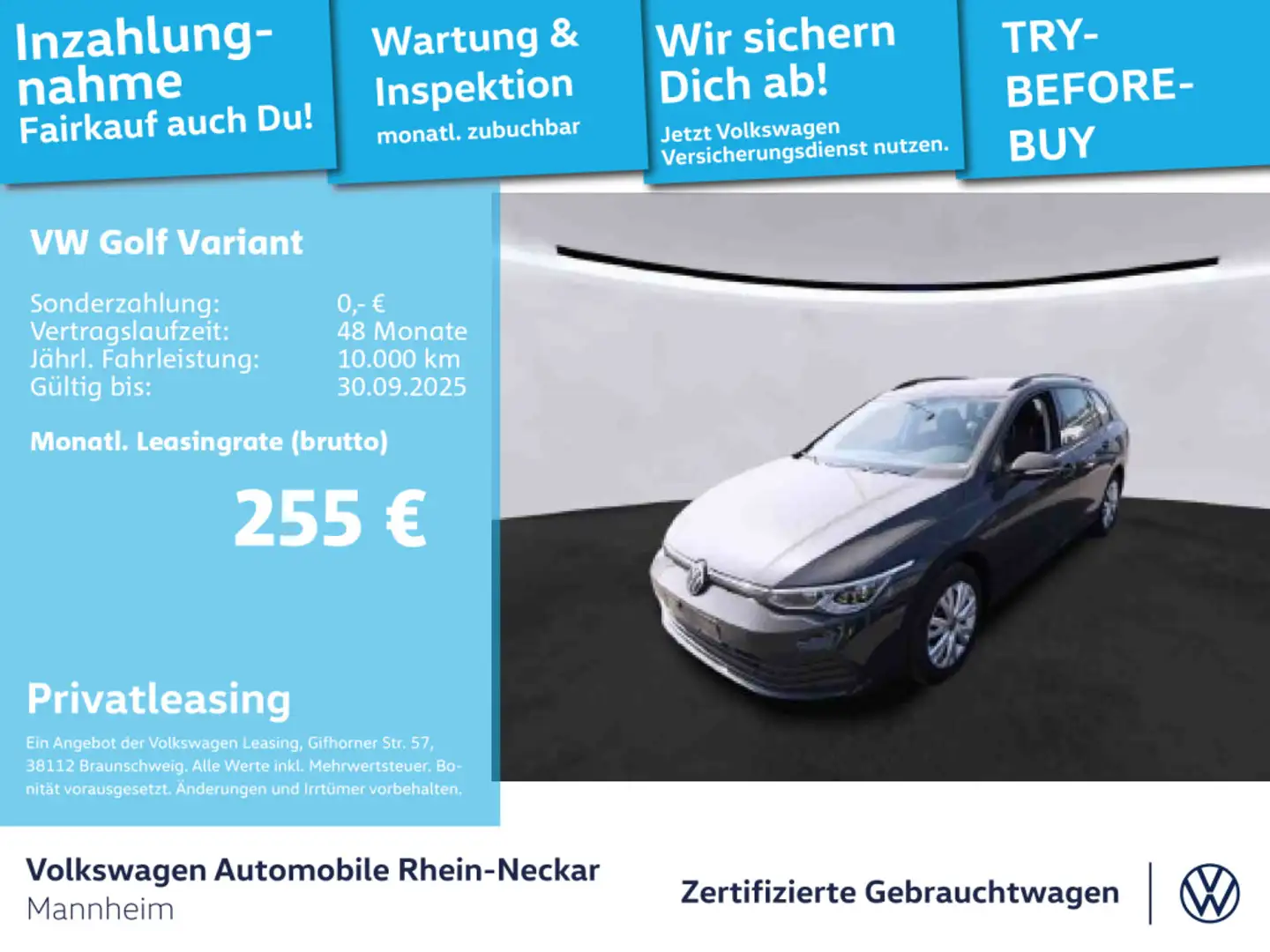Volkswagen Golf Variant VIII 2.0 TDI Life AHK Navi LED uvm Grau - 1