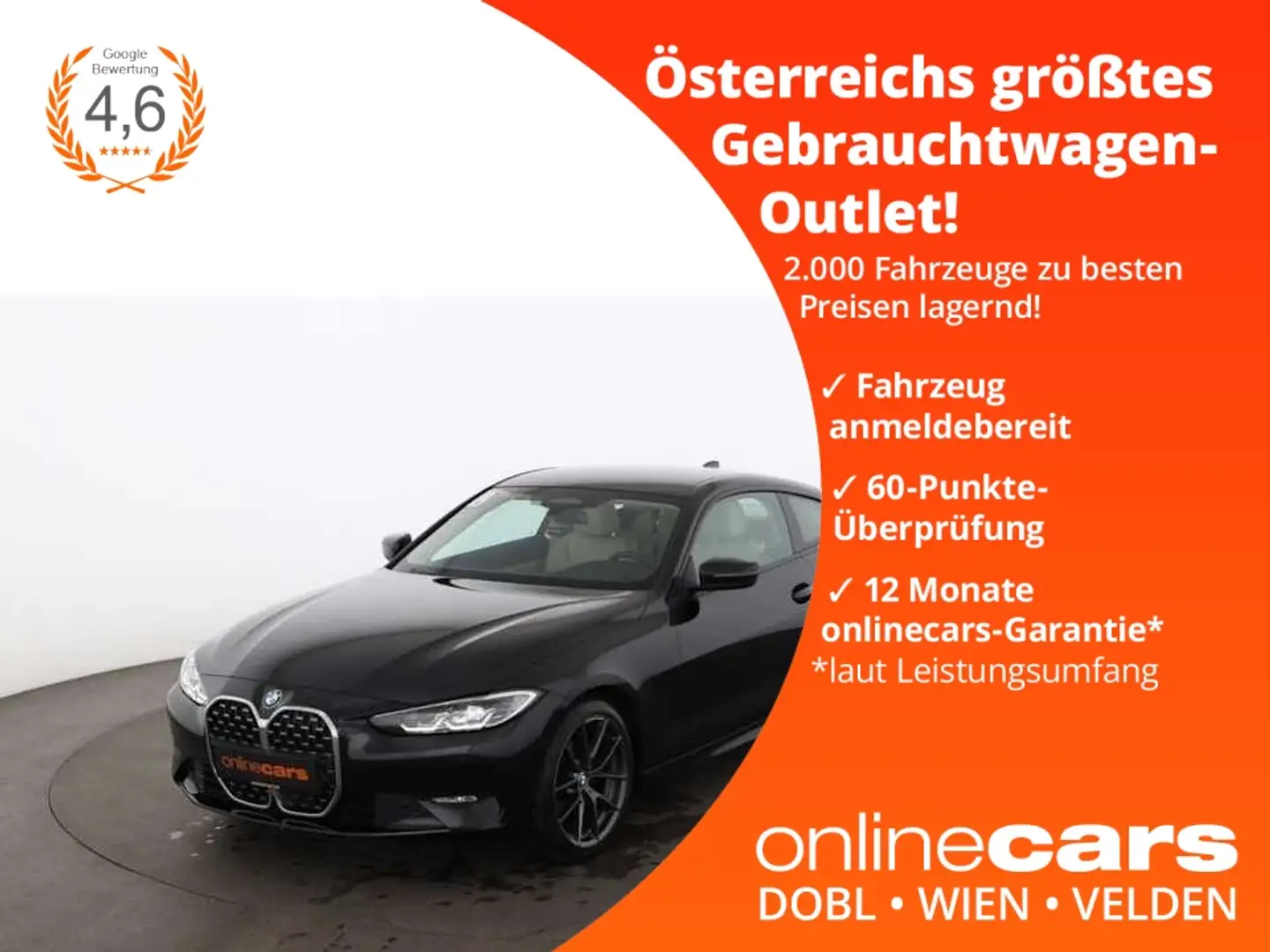 BMW 420 d Coupe xDrive Aut LED NAV LEDER SITZHZG R-CAM Schwarz - 1