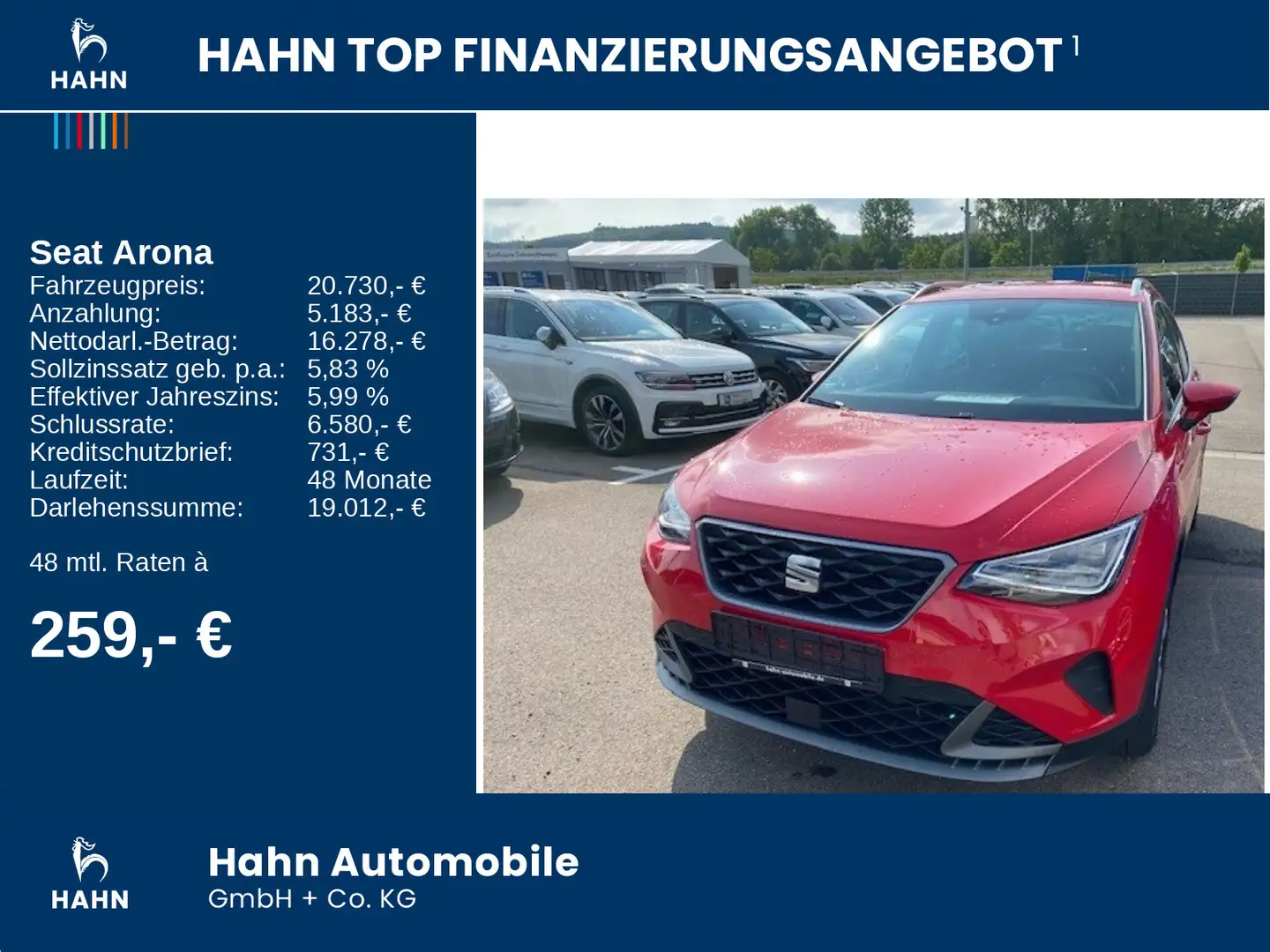 SEAT Arona 1.0 TSI FR Navi LED FullLink Klima Rot - 2