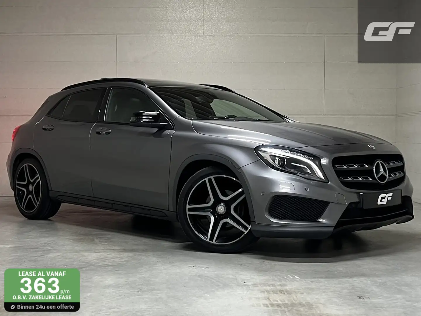 Mercedes-Benz GLA 180 AMG Pano H/K Memory Leer Cruise Clima NAP Grijs - 1