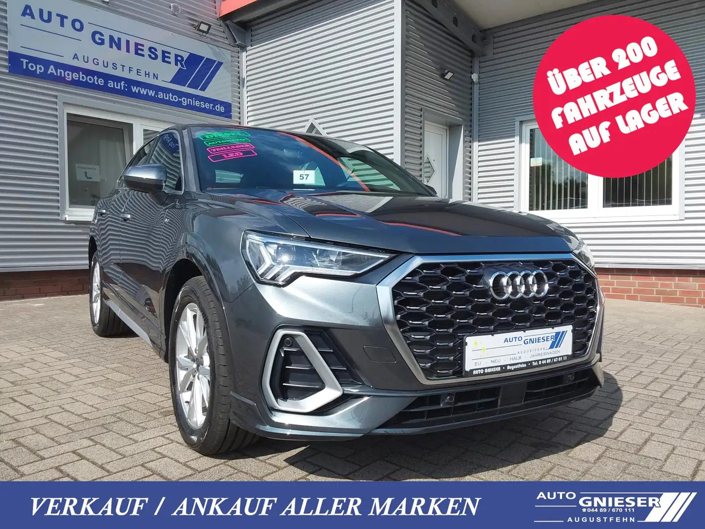 Audi Q3 2.0 TDI S-tronic S-Line ACC/LED/PDC/SHZ 110 kW ... Gris - 1