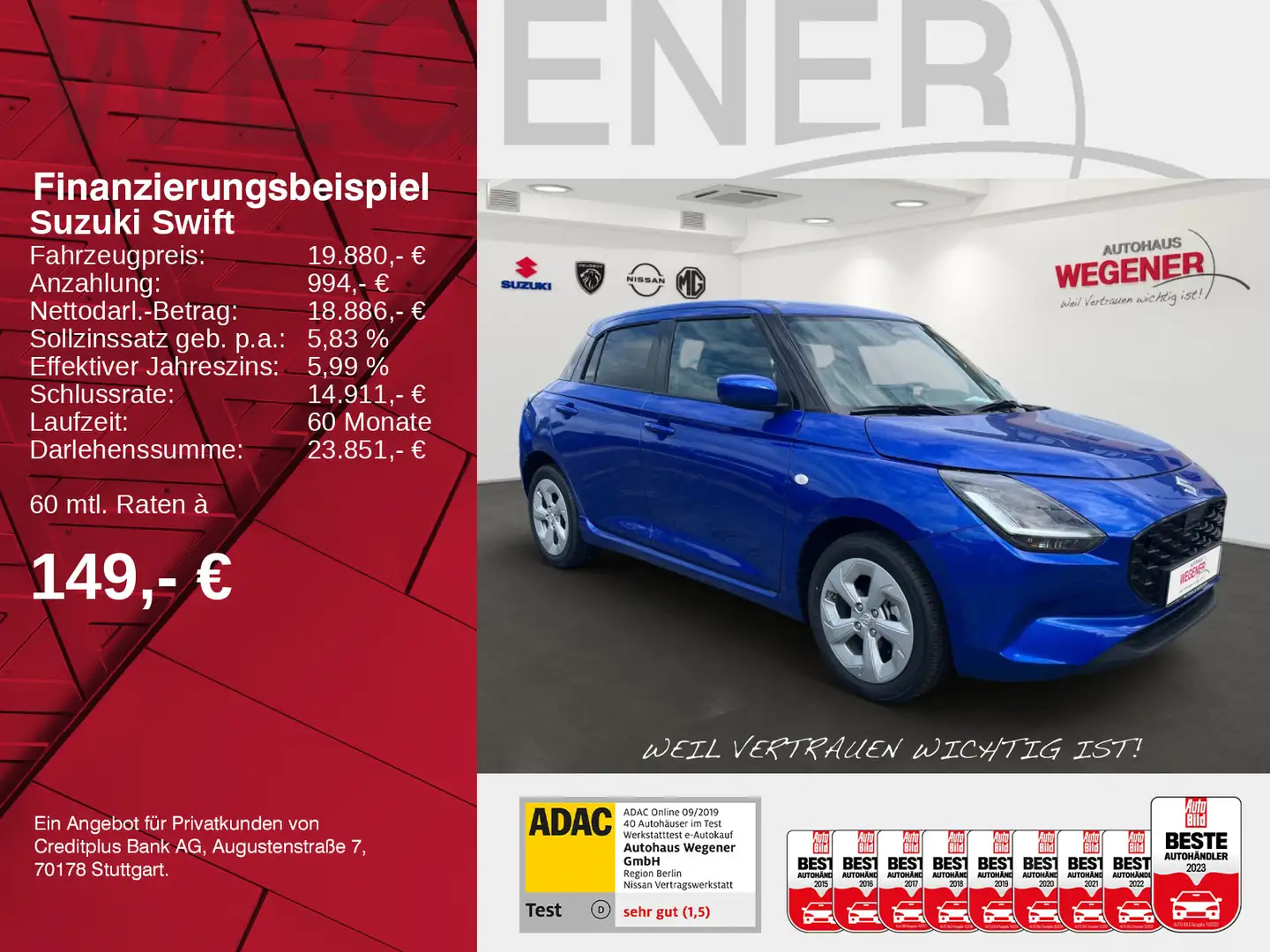 Suzuki Swift SWIFT COMFORT CVT HYBRID Bleu - 2