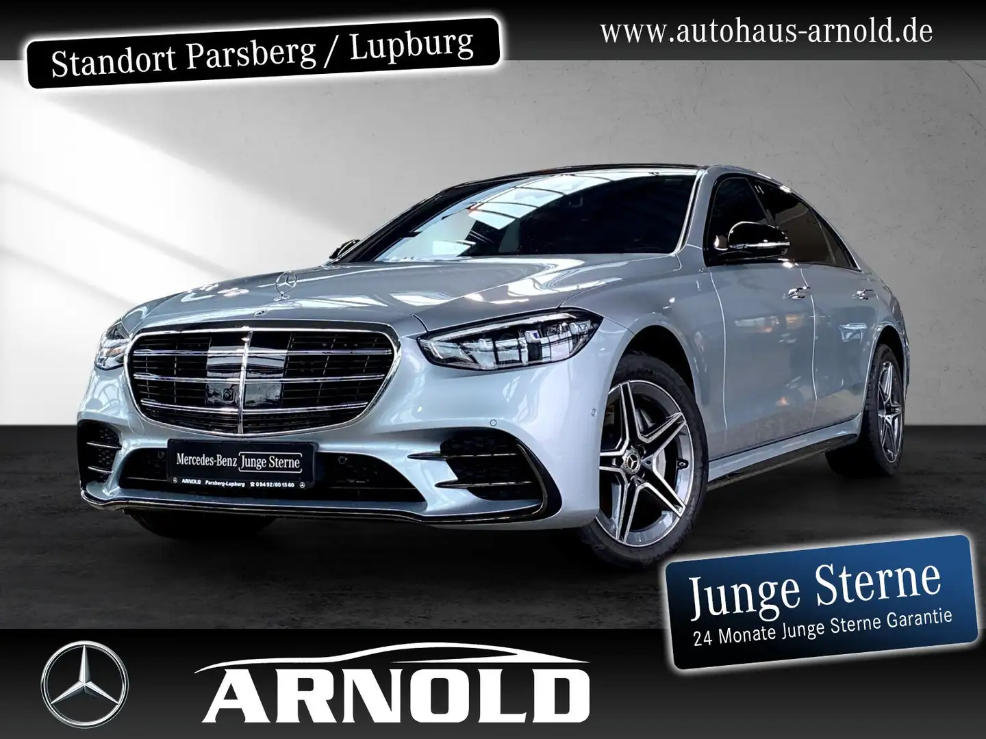 Mercedes-Benz S 450 S 450 4M lang AMG L. AIRM Pano HUD TV 360° Distr Silber - 1