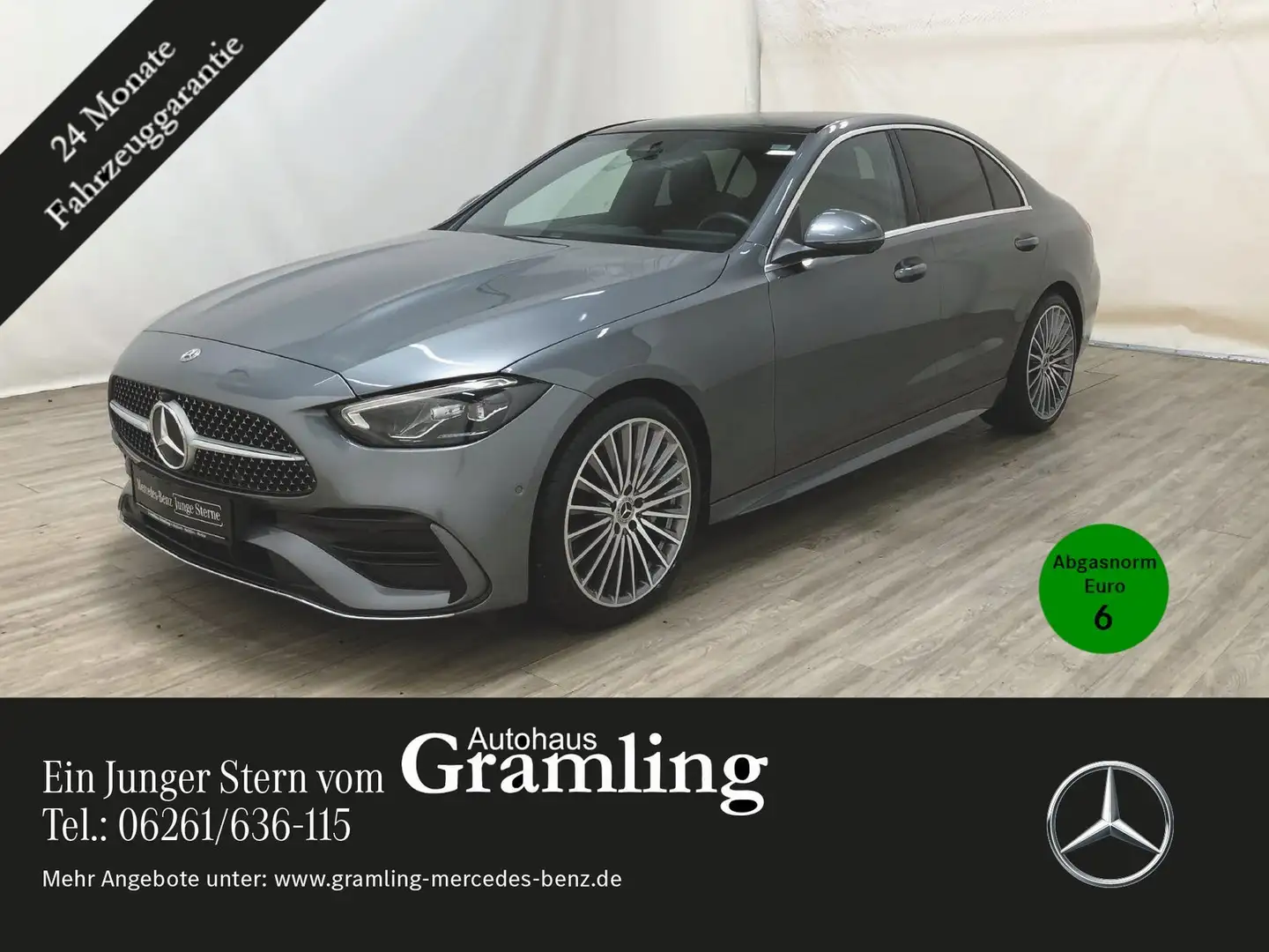 Mercedes-Benz C 200 4M AMG Pano*AHK*Distr*360°*LED*Lenkradheiz Grau - 1